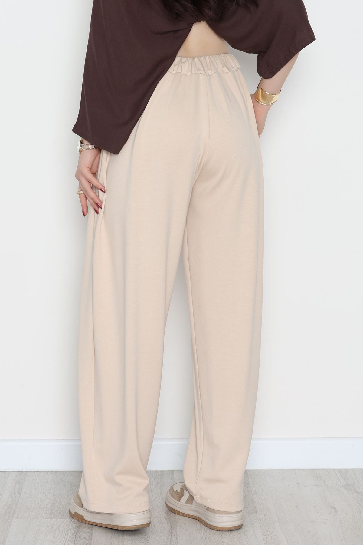 Ters Pileli Modal Pantolon Bej - 4082.1247.