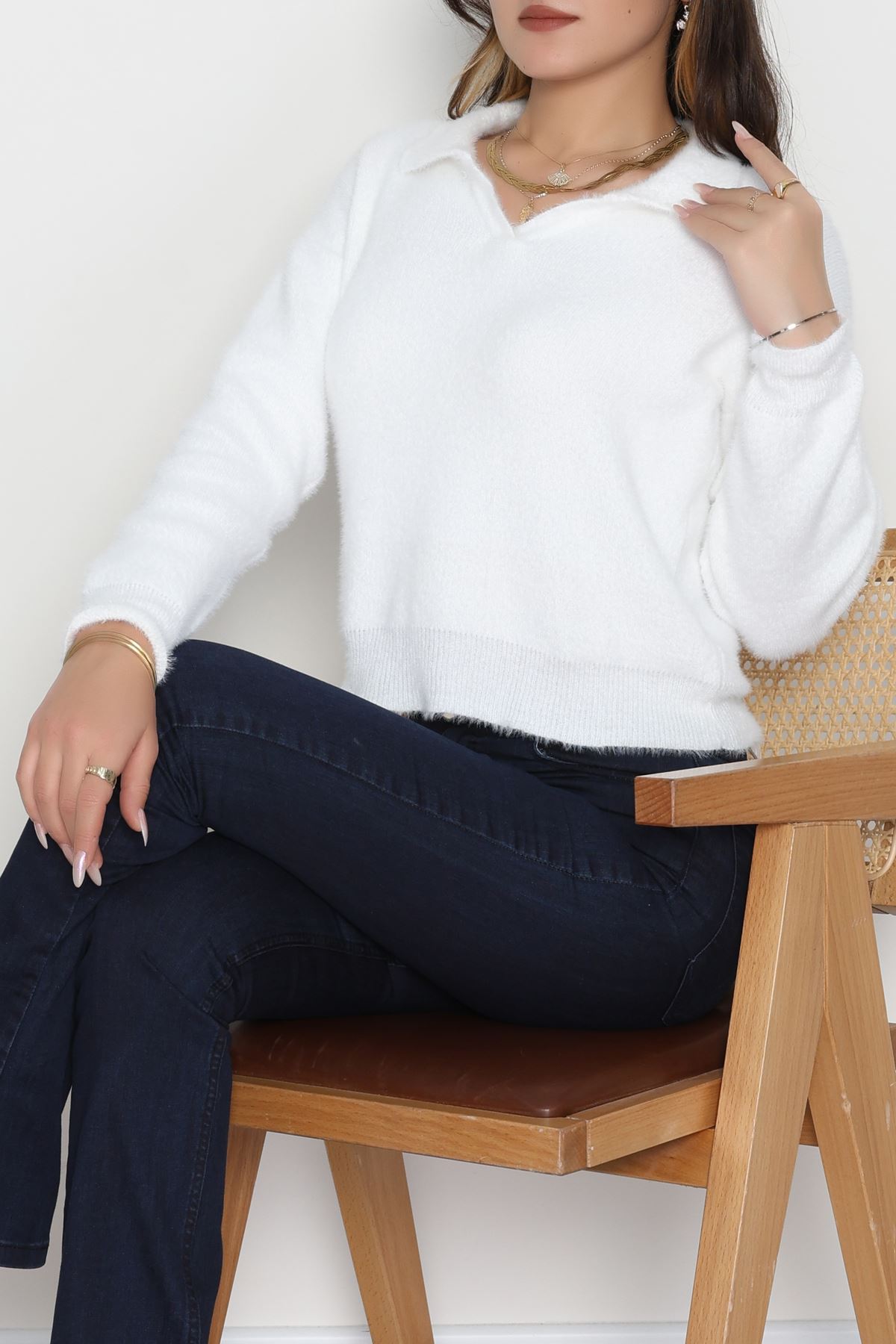 Yumuşak Dokulu Triko Ekru - 51109.1765.