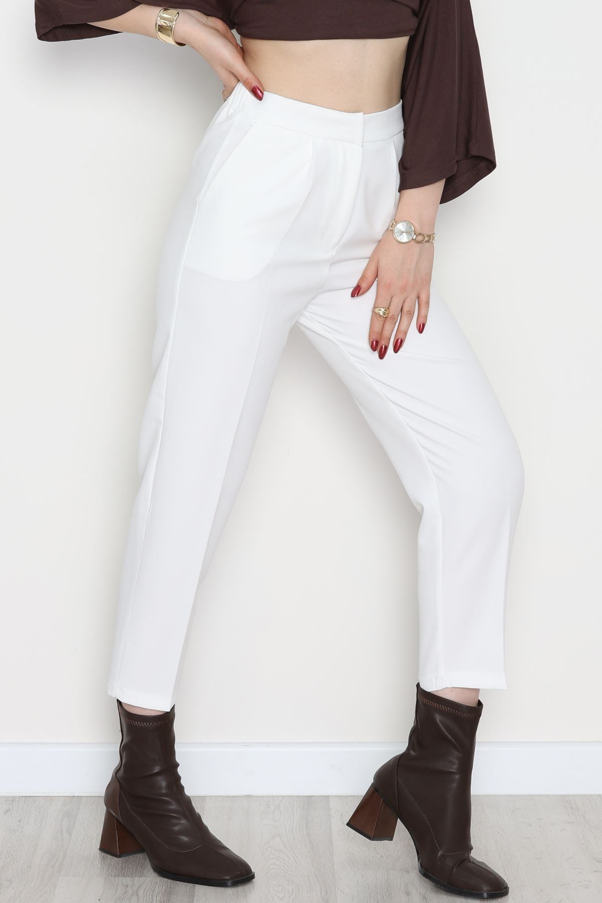 Dabıl Kumaş Pantolon Beyaz - 52001.2116.