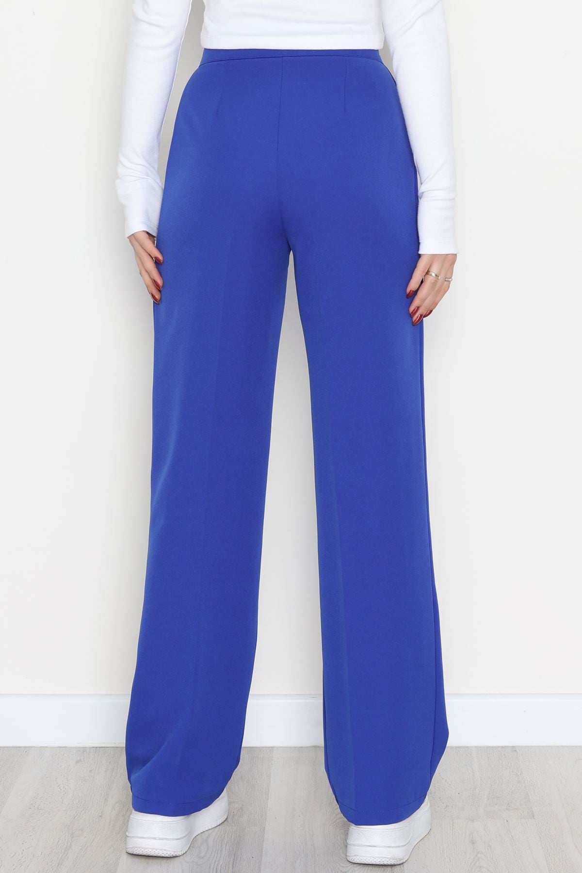 Cırtlı Palazzo Pantolon Saks - 51213.1779.