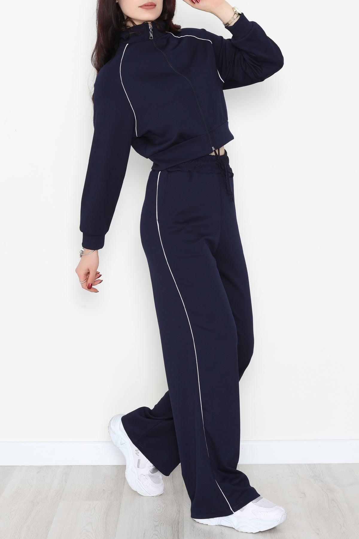 Biyeli Modal Eşofman Takımı Lacivert - 4130.1247.