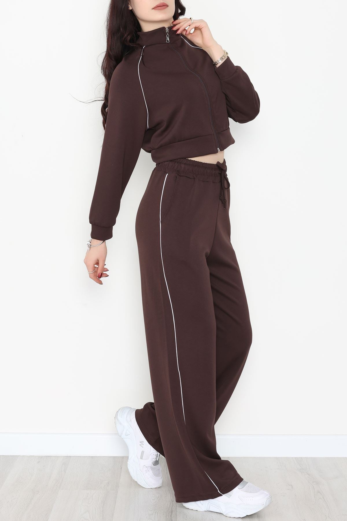 Biyeli Modal Eşofman Takımı Acıkahve - 4130.1247.