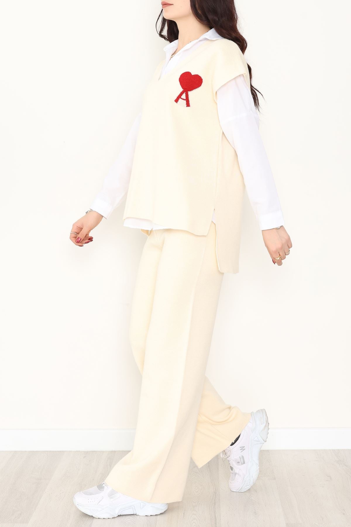 Baskılı Triko Takım Bej - 7109.1247.