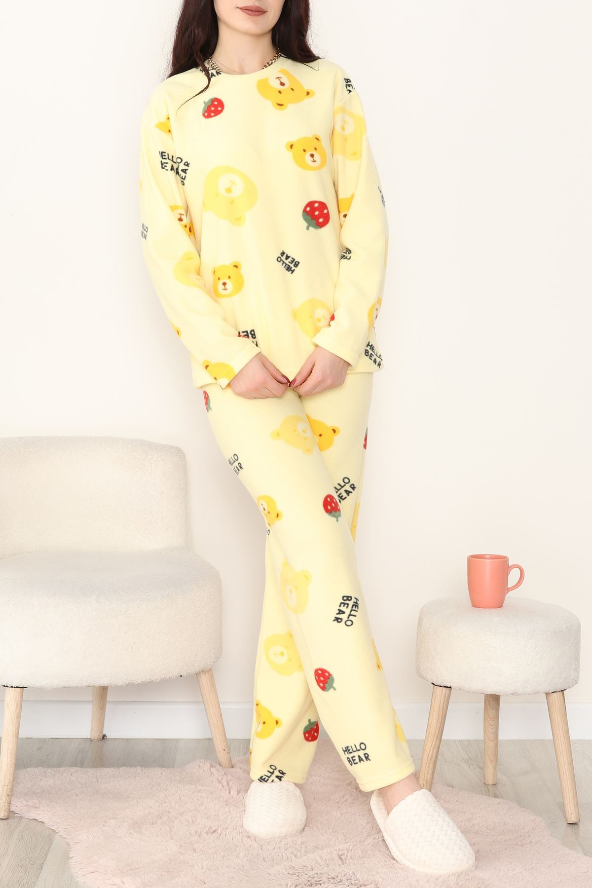 Polar Alt Üst Aynı Pijama Takımı Sarı - 168.1287.