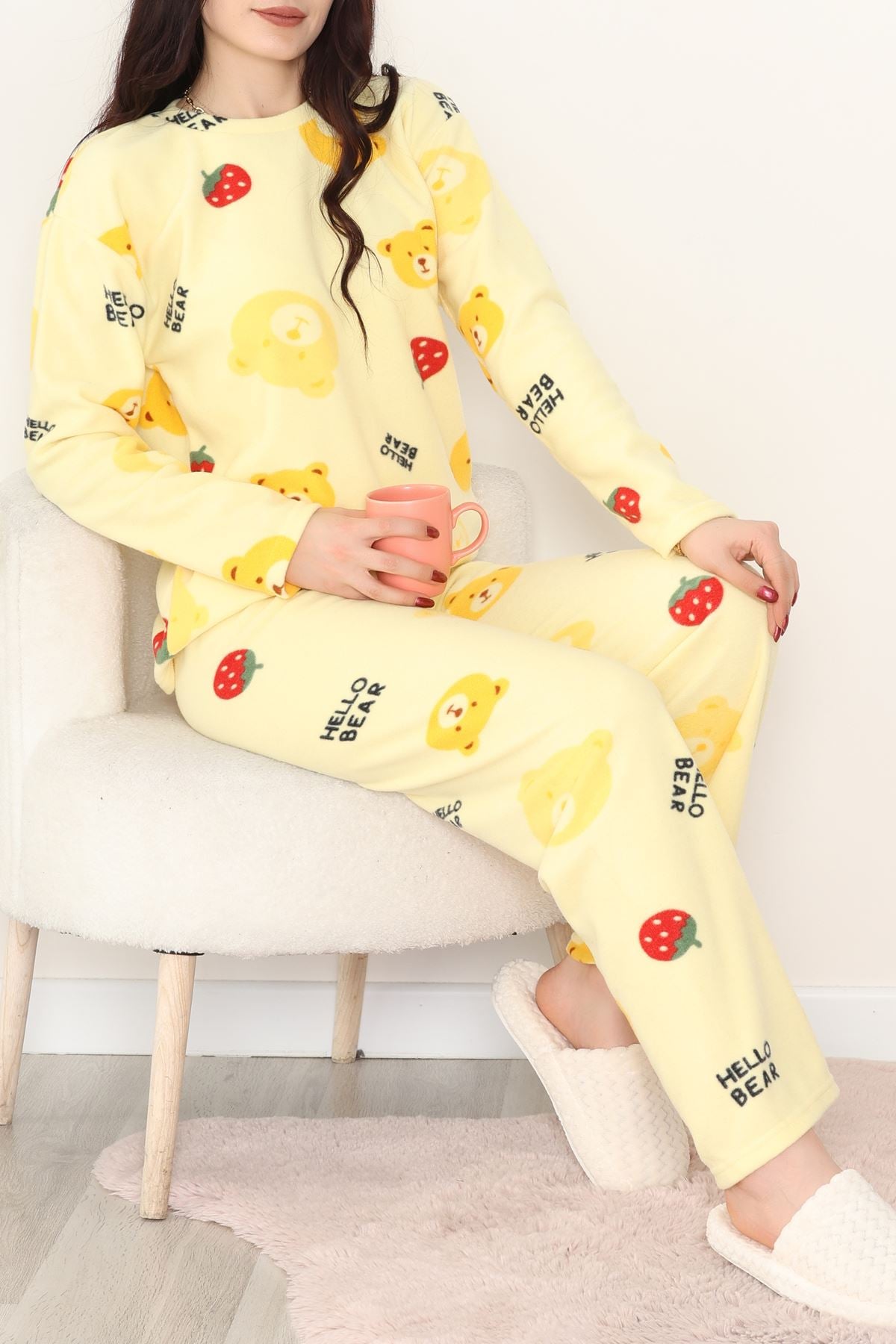 Polar Alt Üst Aynı Pijama Takımı Sarı - 168.1287.