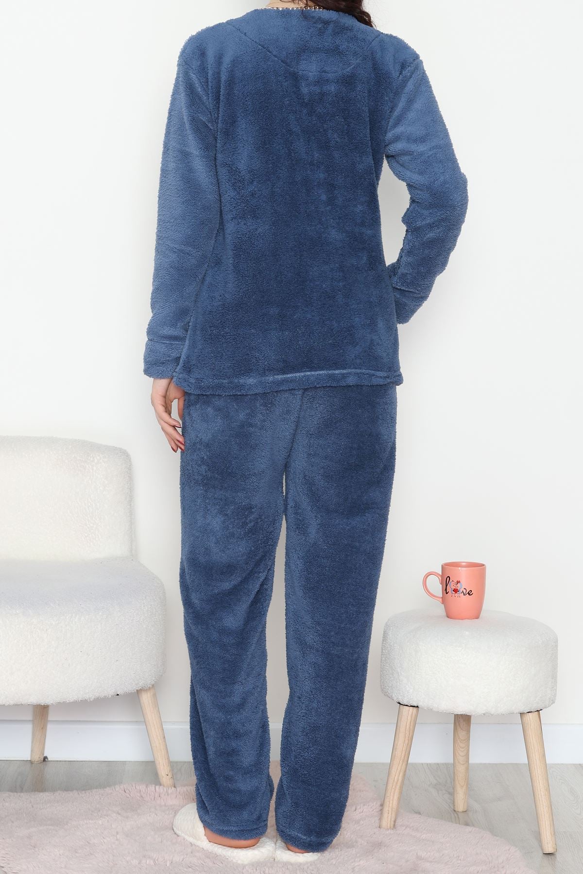 Peluş Pijama Takımı İndigo - 52107.1961.