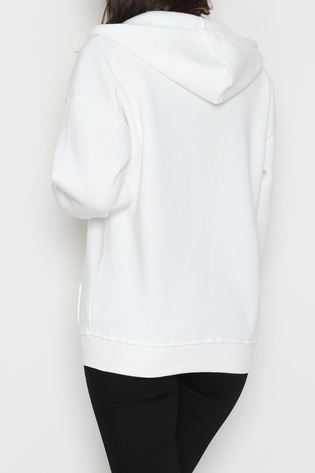 3 İplik Oversize Biyeli Sweat Ekru - 42503.1878.