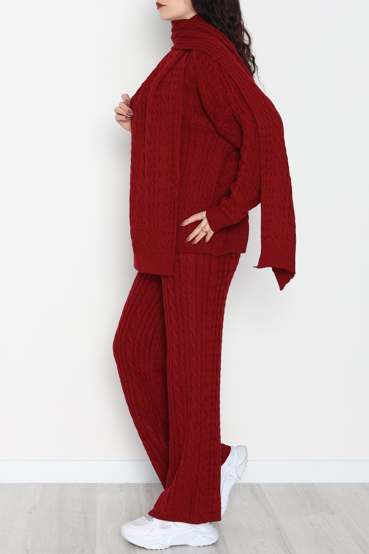 Atkılı 3'Lü Triko Takım Bordo - 2288.1247.