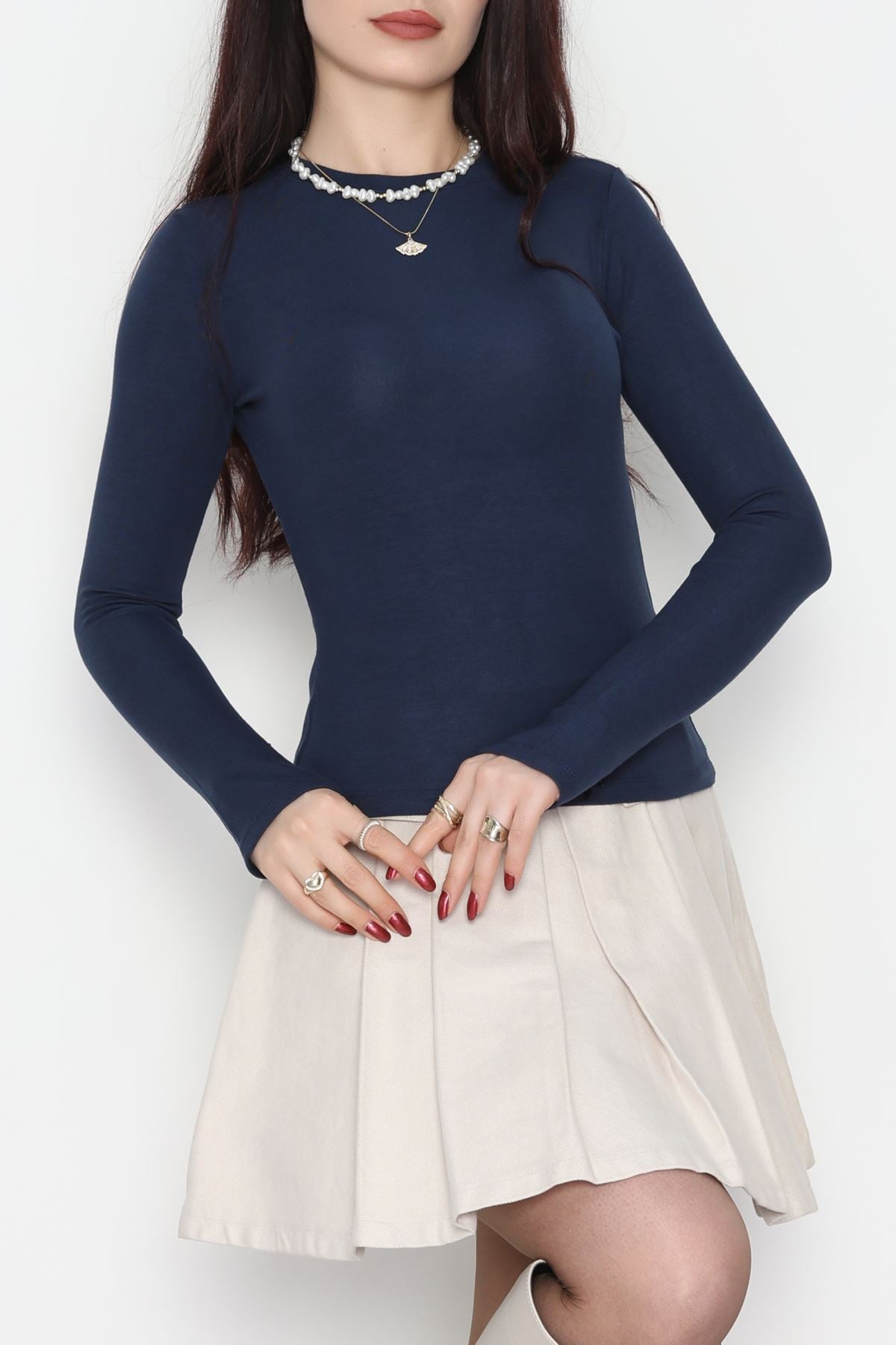 Bisiklet Yaka Kolu Fiyonklu Bluz Laci - 1045.2119.