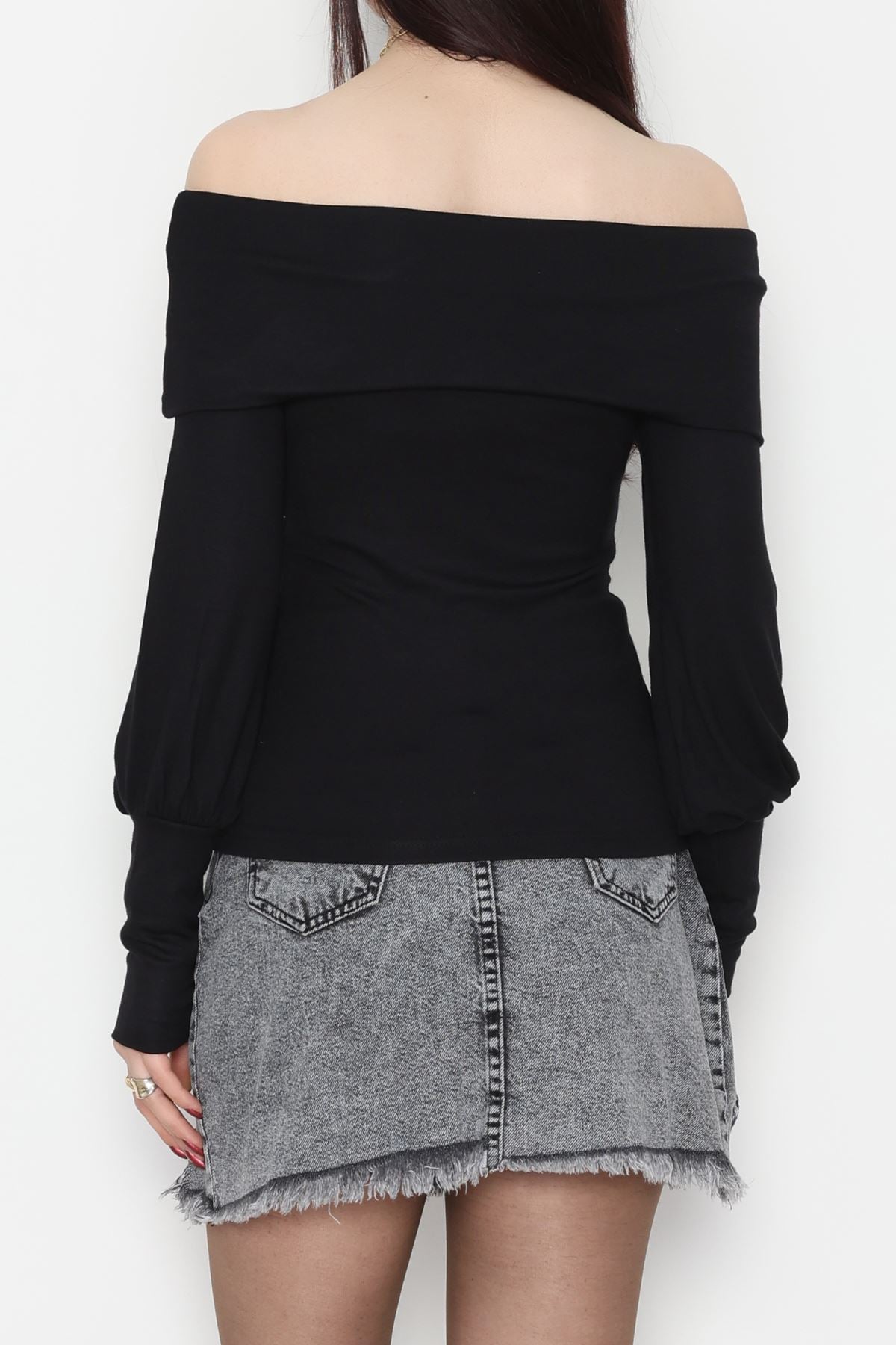 Buzzy Madonna Yaka Bluz Siyah - 1003.2119.