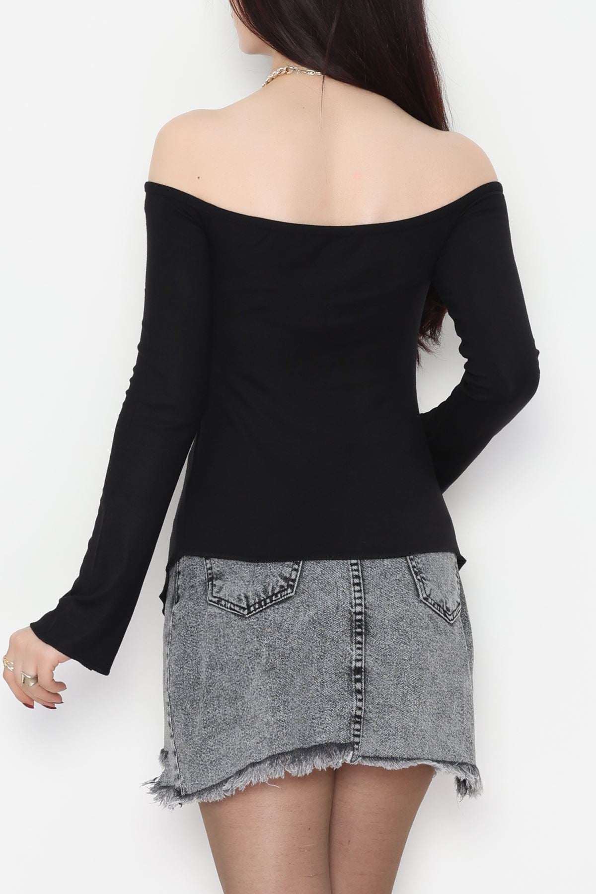 Buzzy Kumaş Önü Ayarlanabilir Büzgülü Bluz Siyah - 1009.2119.