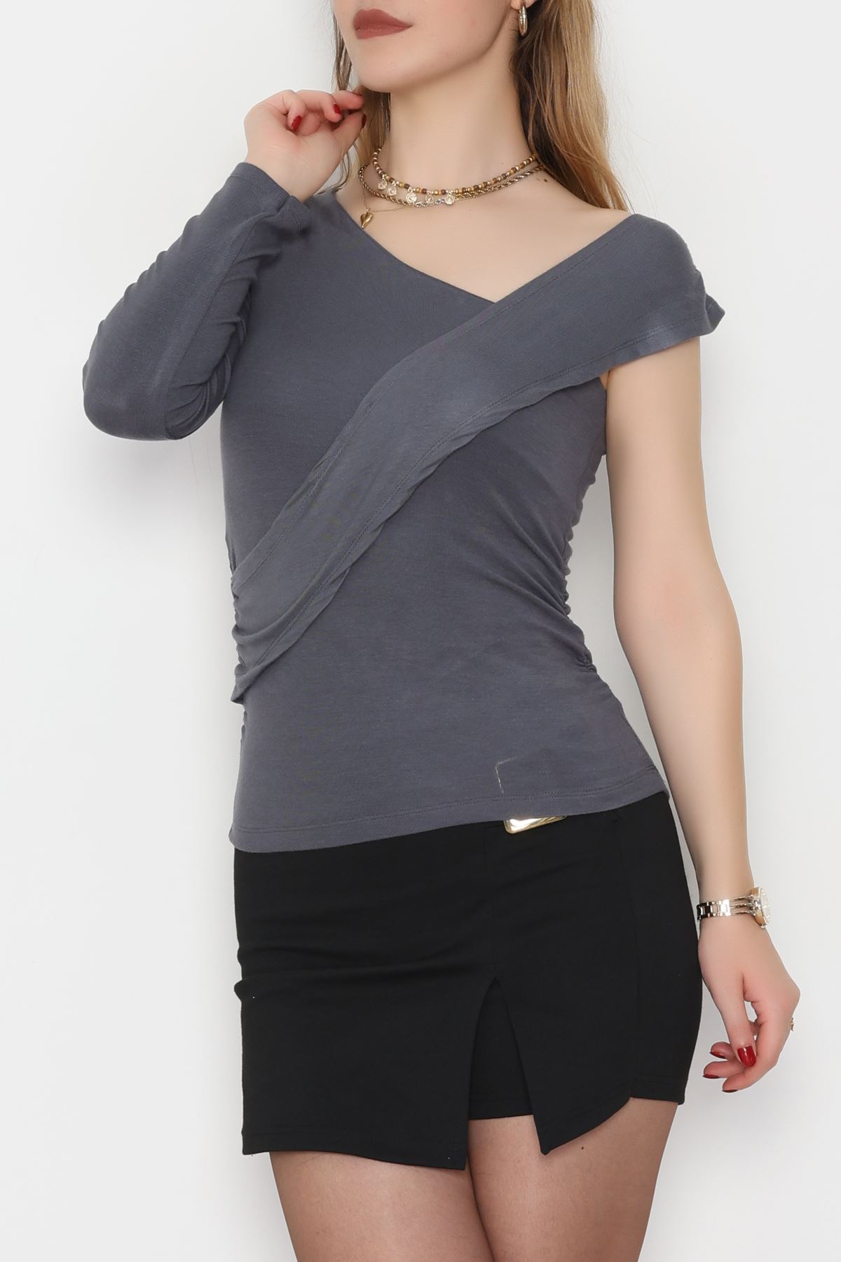 Tek Omuz Bluz Antrasit - 1006.2119.