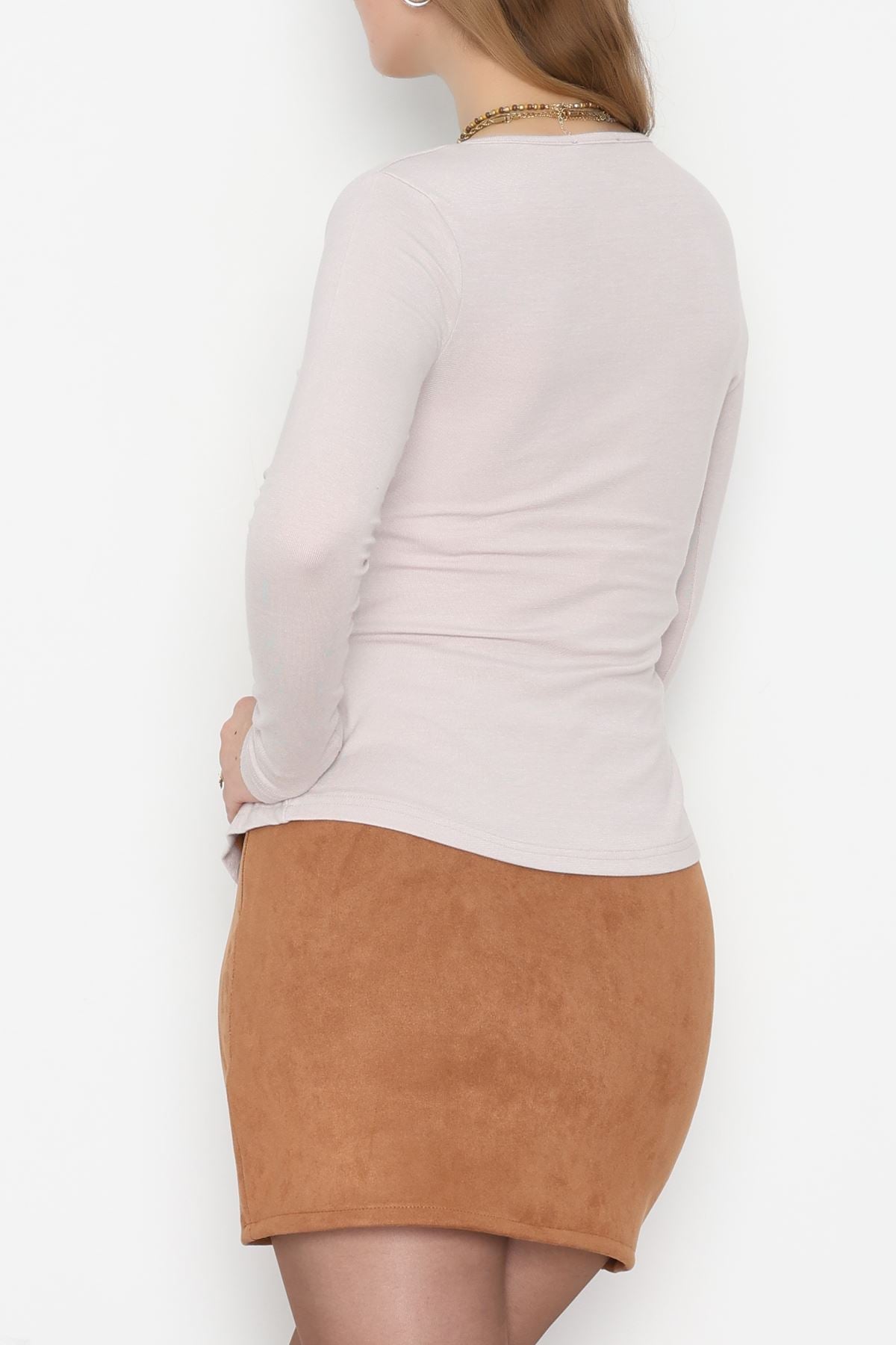 Buzzy Kumaş V Yaka Tokalı Bluz Taş - 1061.2119.