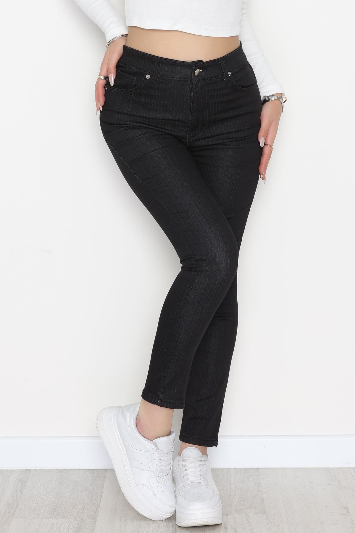 Dar Paça Kot Pantolon Siyahçizgili - 18921.1431.