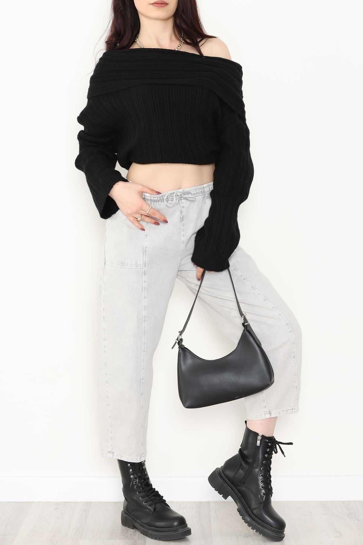 Yıkamalı Havuç Pantolon Açıkgri - 51212.1779.