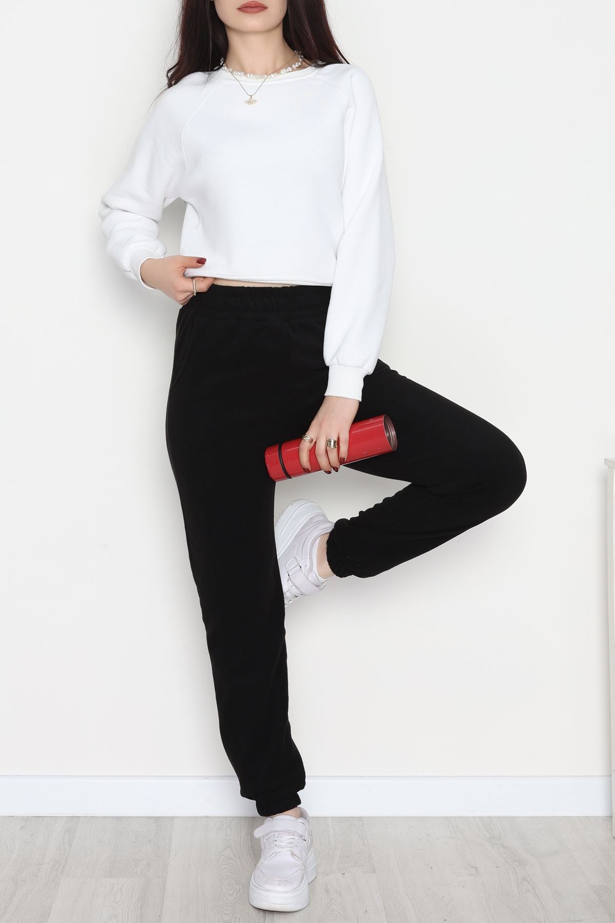 Paça Lastikli Polar Eşofman Altı Siyah - 51001.053.