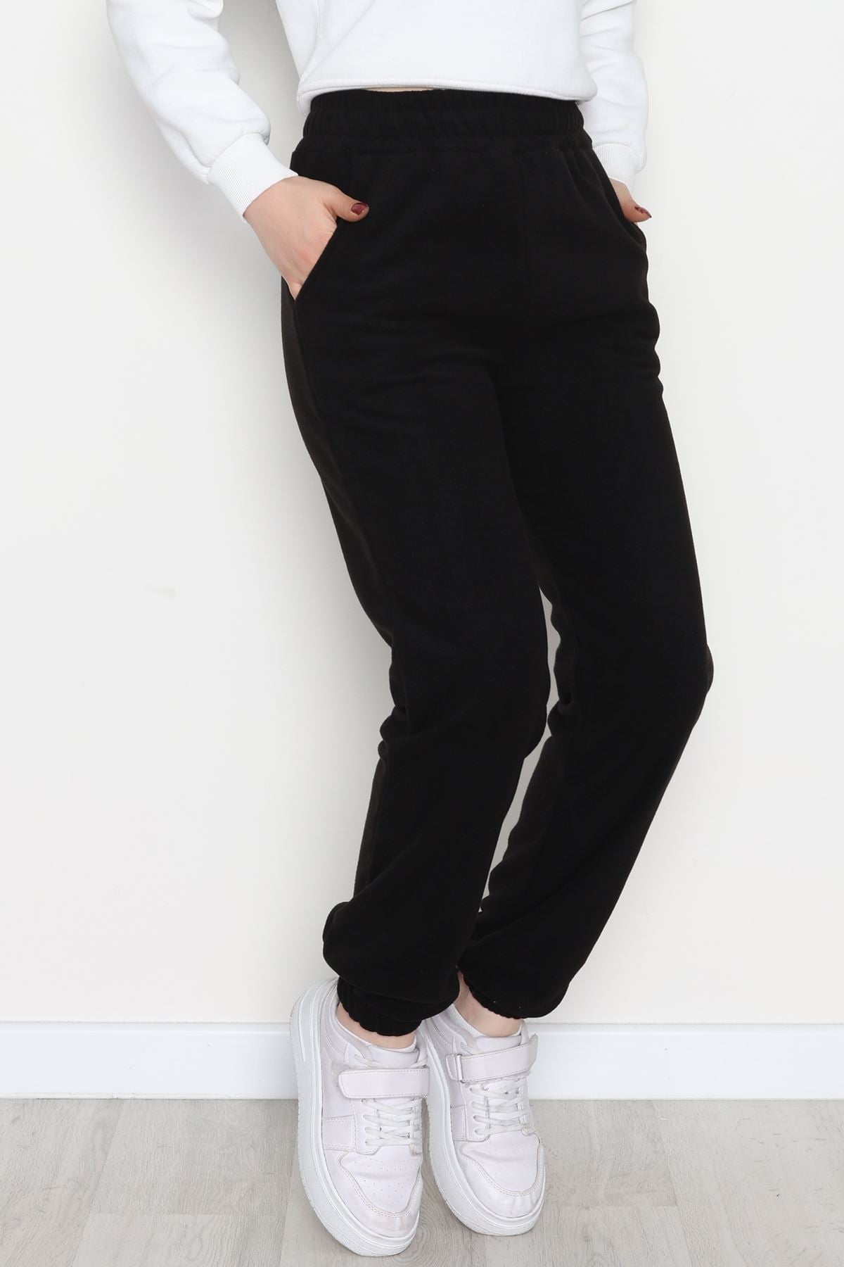 Paça Lastikli Polar Eşofman Altı Siyah - 51001.053.