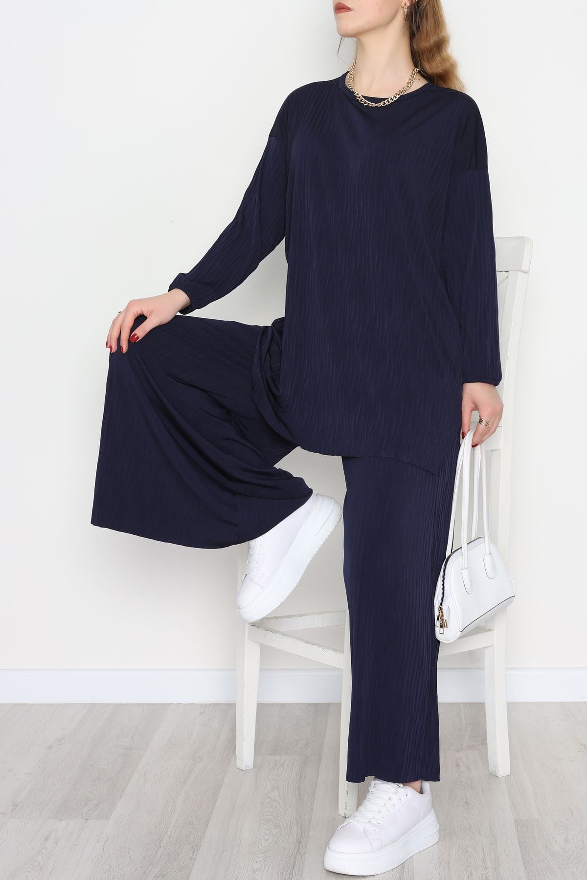 Sandy Crash Kumaş İkili Takım Lacivert - 42667.1949.