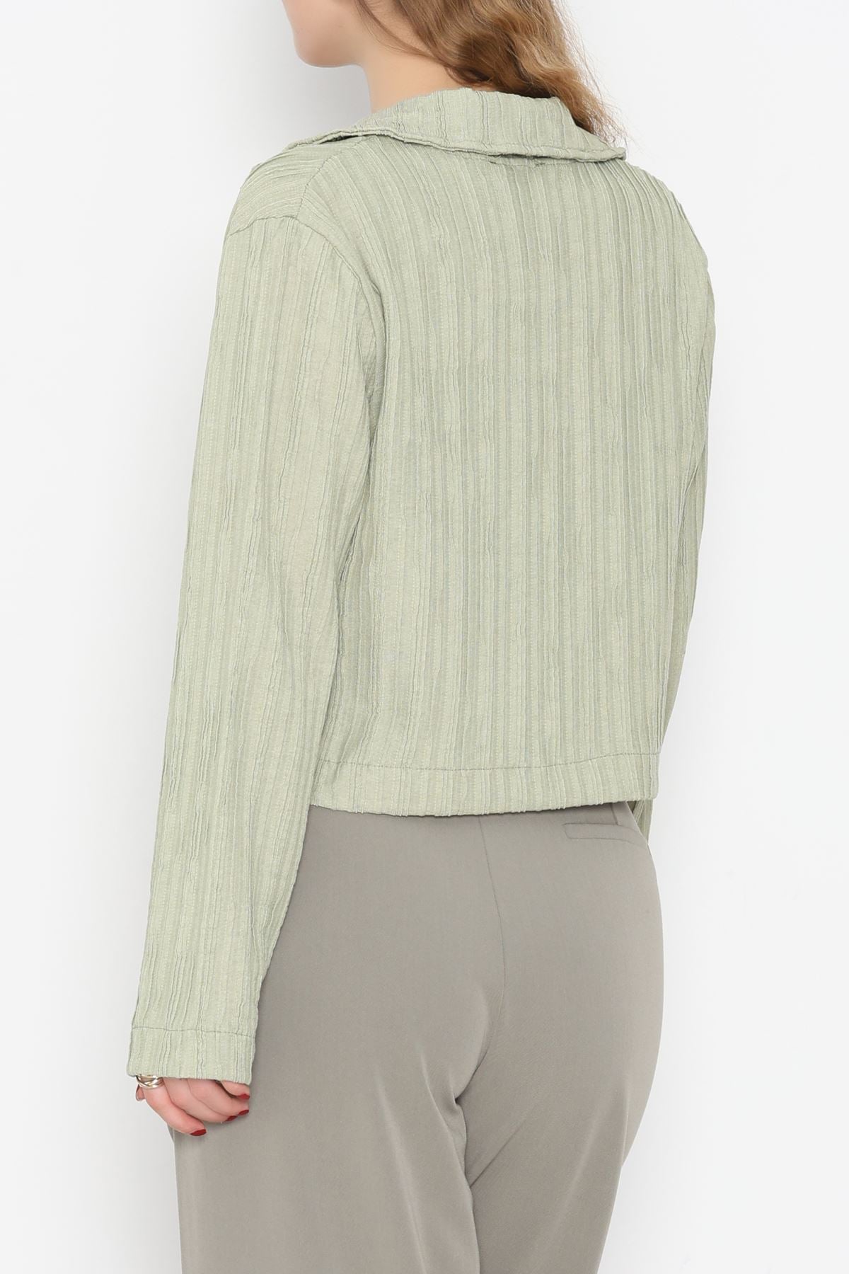 Örme Kumaş Ceket Açıkyeşil - 1043.2119.