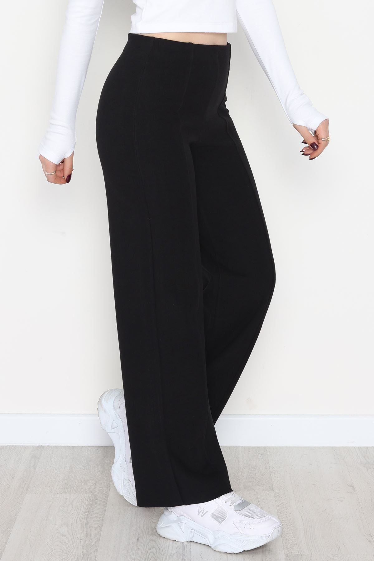 Selanik Kumaş Palazzo Pantolon Siyah - 51036.1837.