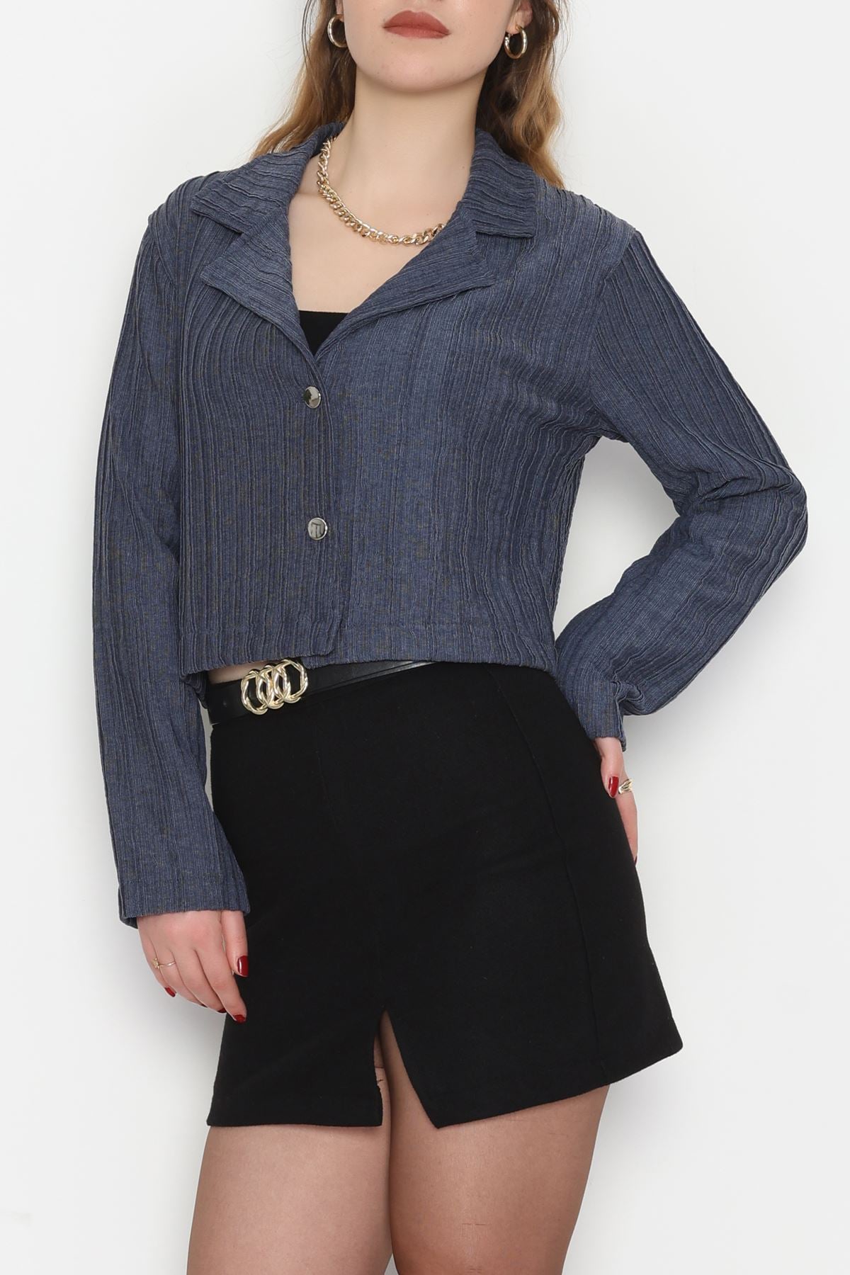 Örme Kumaş Ceket Füme - 1043.2119.