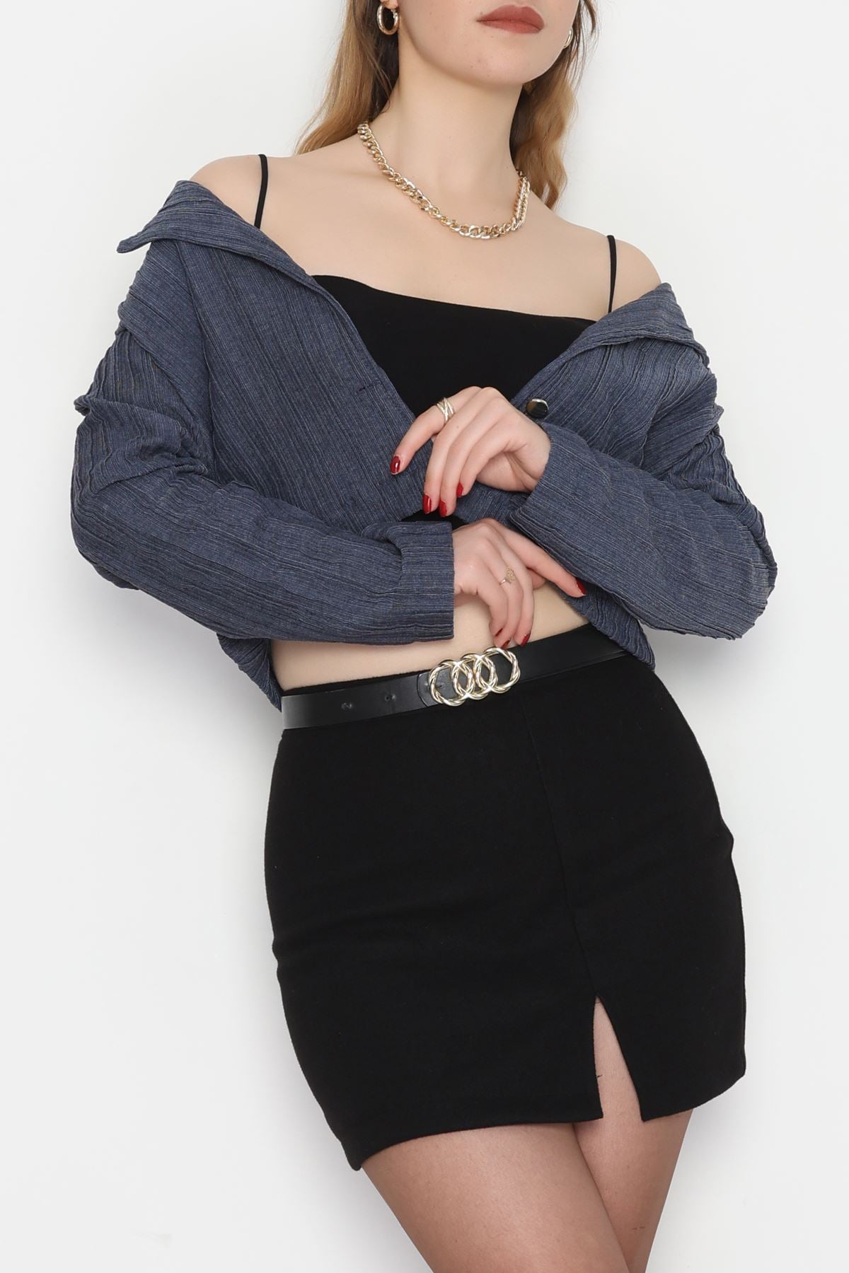 Örme Kumaş Ceket Füme - 1043.2119.