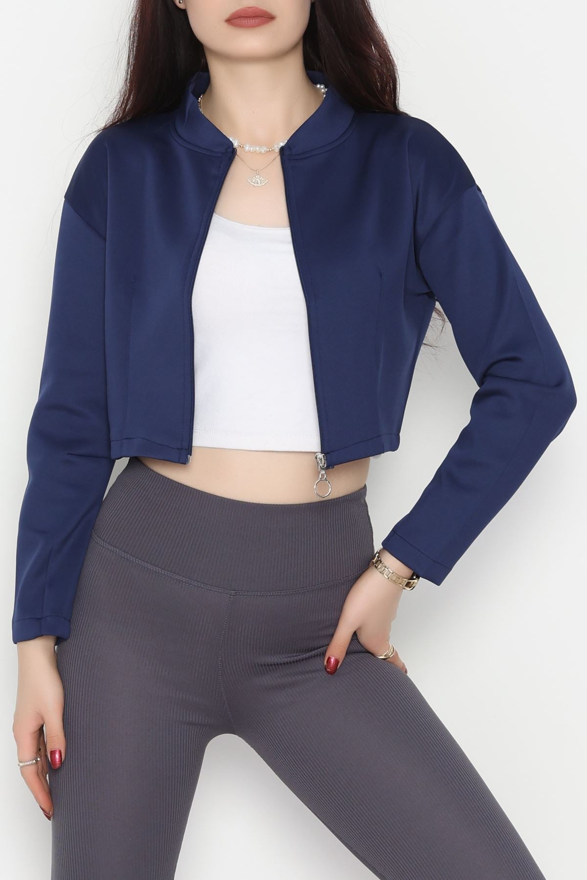 Scuba Fermuarlı Ceket Lacivert - 1067.2119.