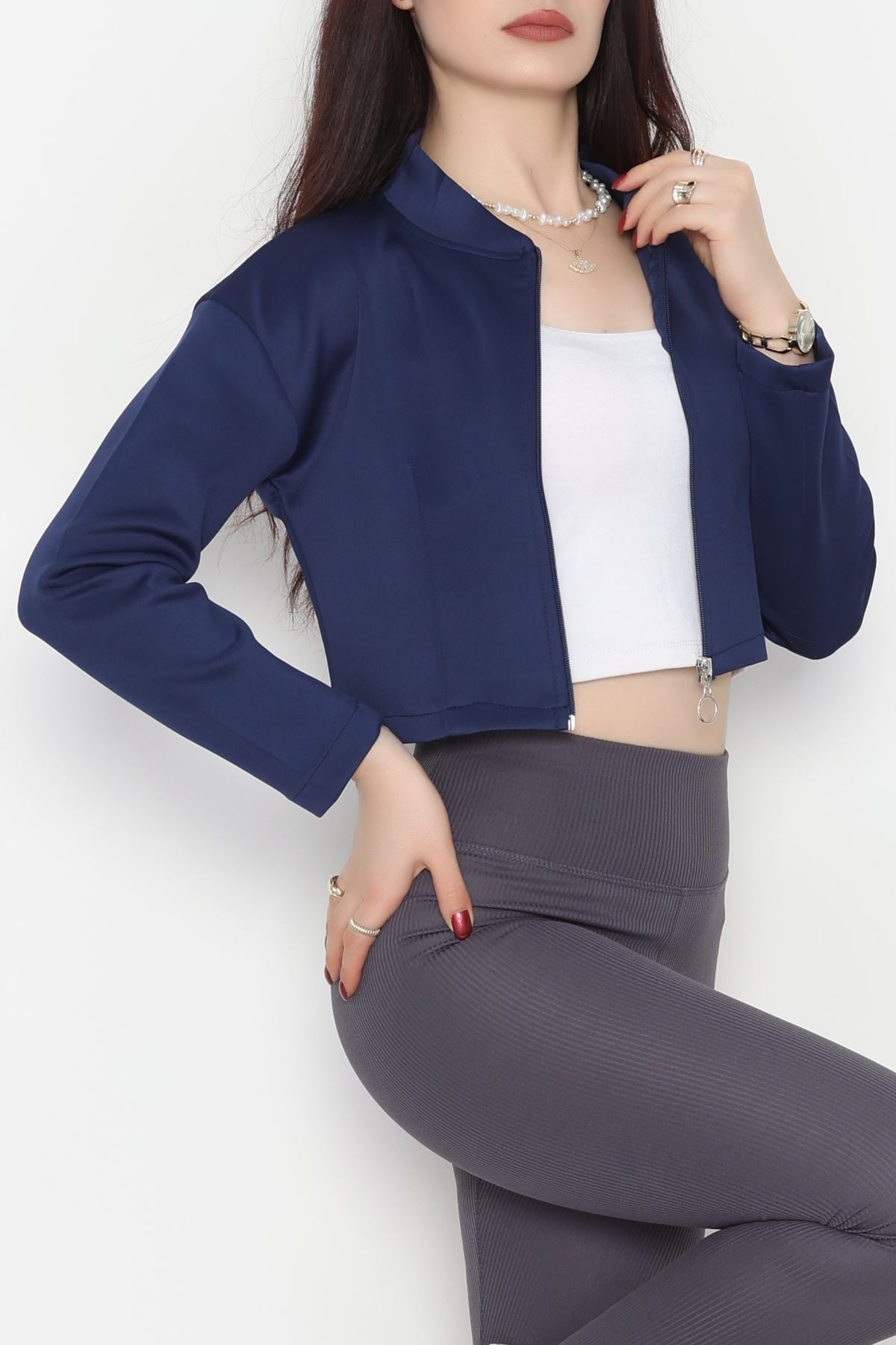 Scuba Fermuarlı Ceket Lacivert - 1067.2119.