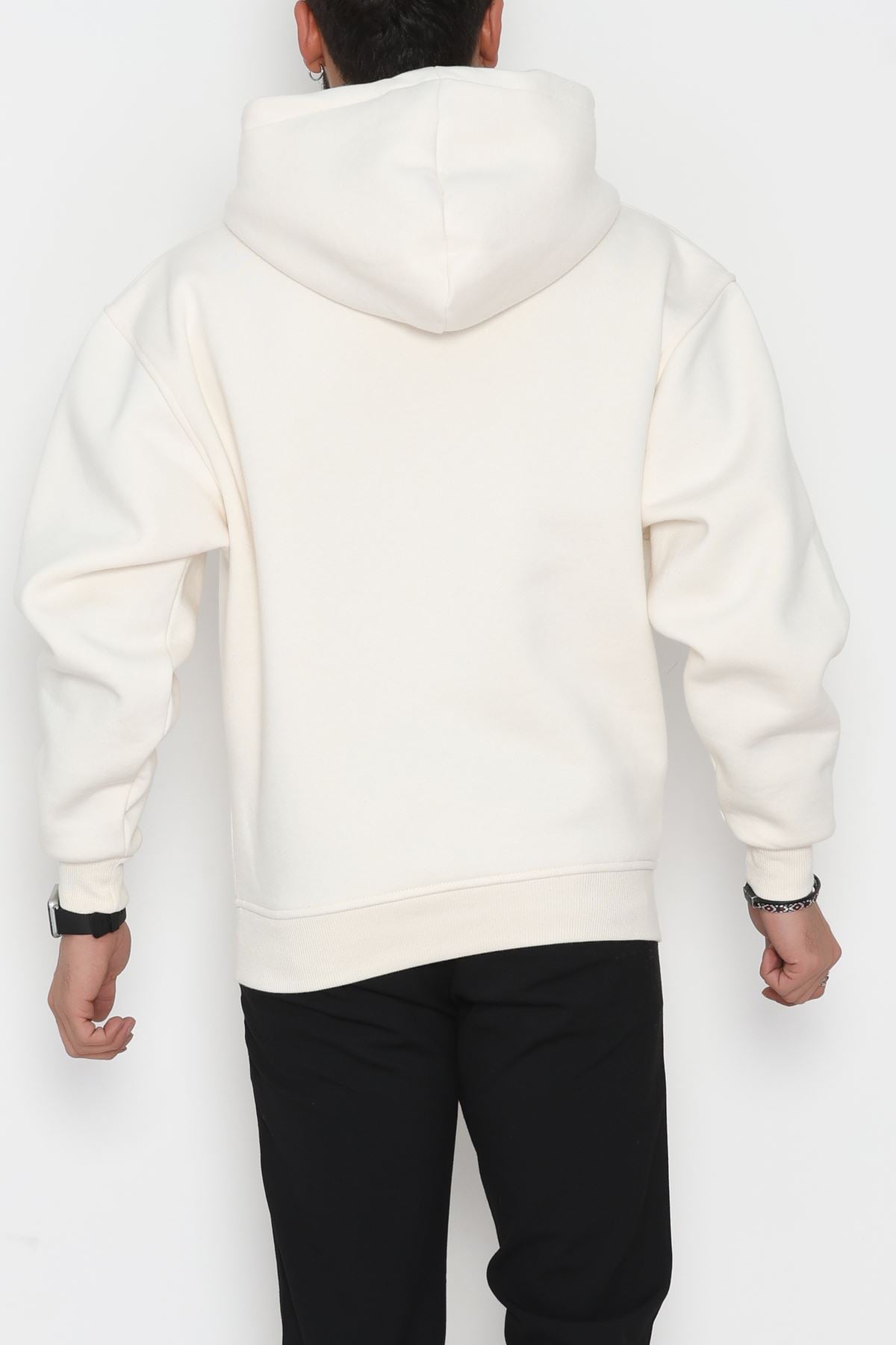 3 İplik Erkek Sweat Krem - 42651.1871.