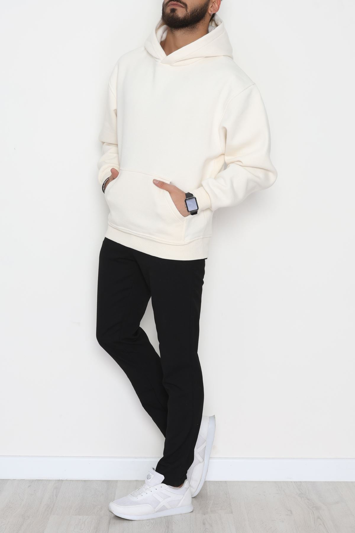 3 İplik Erkek Sweat Krem - 42651.1871.