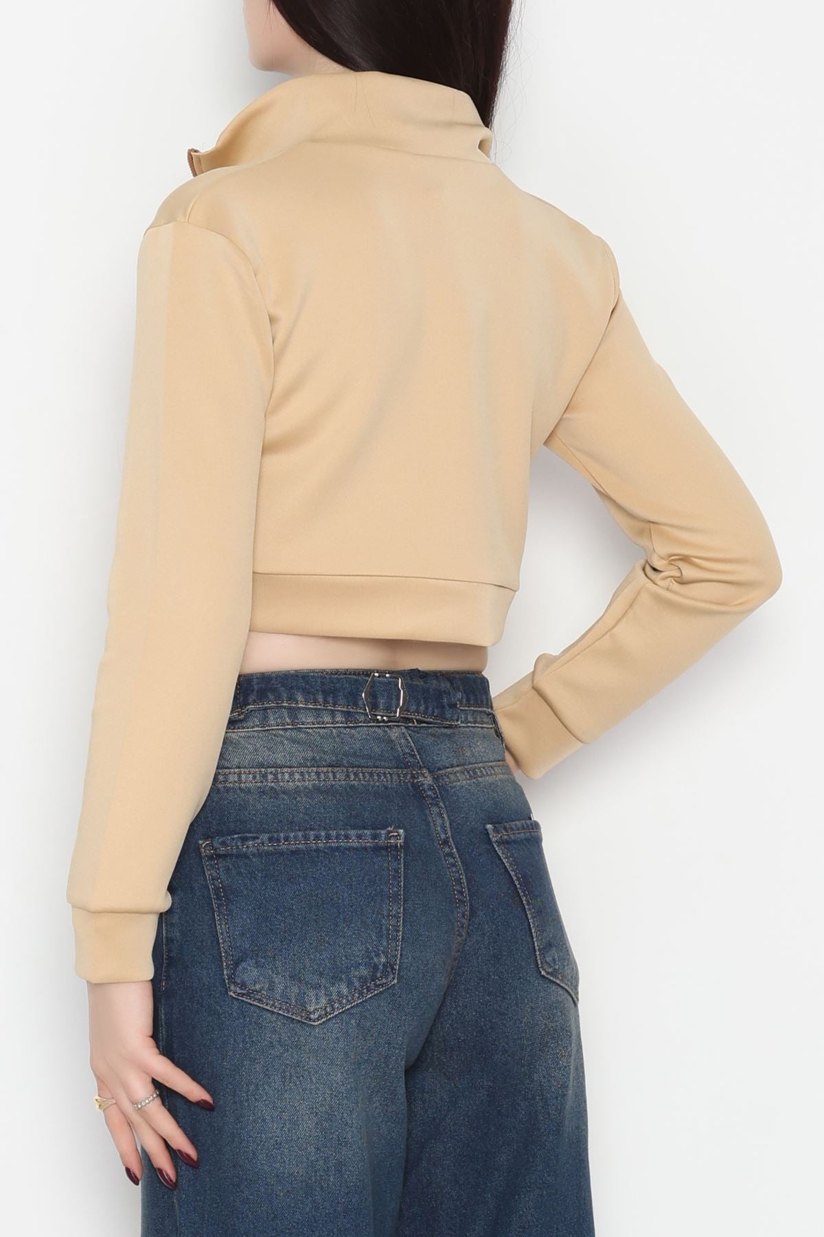 Scuba Yarım Fermuarlı Sweat Bej - 1066.2119.