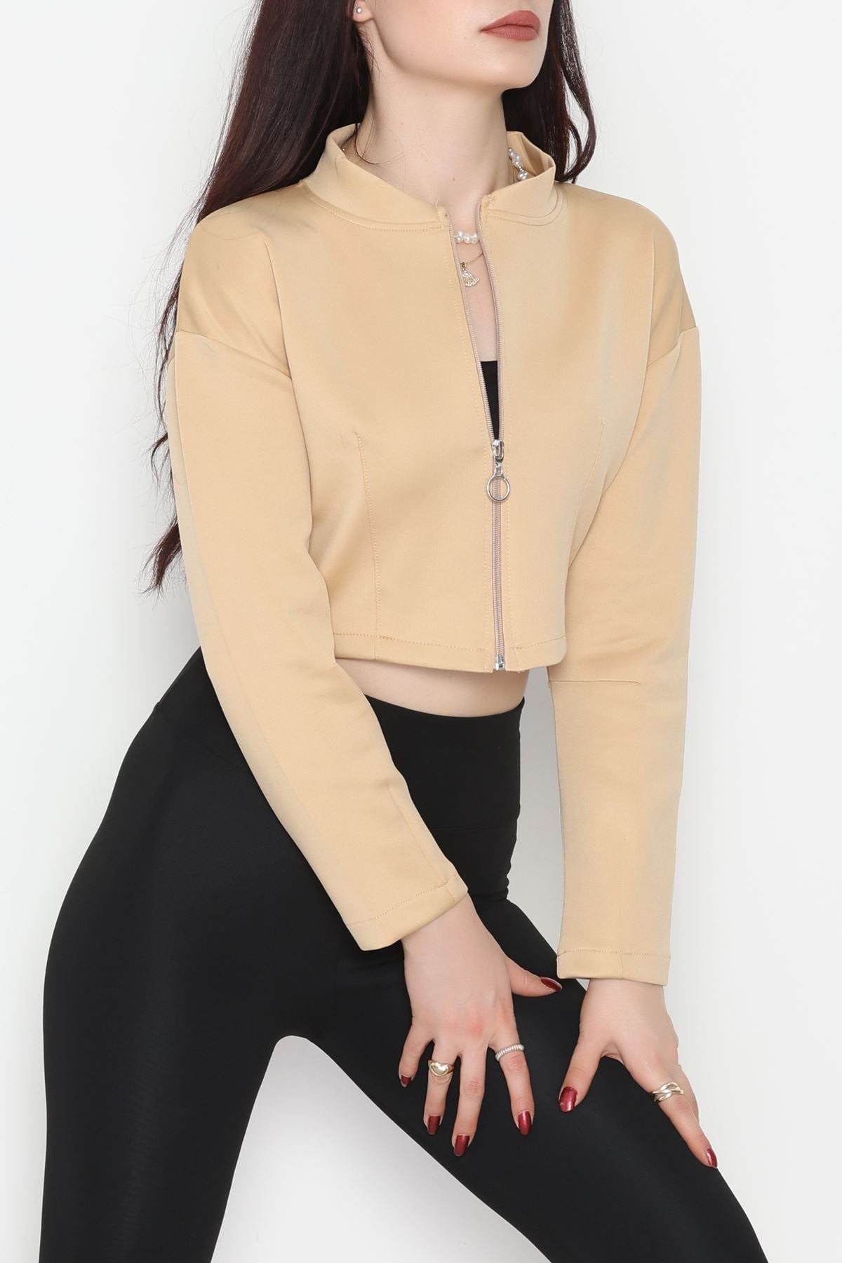 Scuba Fermuarlı Ceket Ten - 1067.2119.