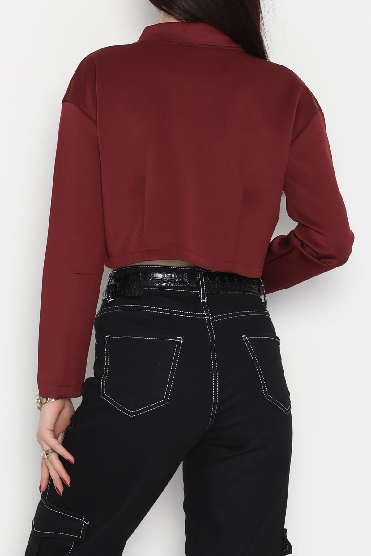 Scuba Fermuarlı Ceket Bordo - 1067.2119.