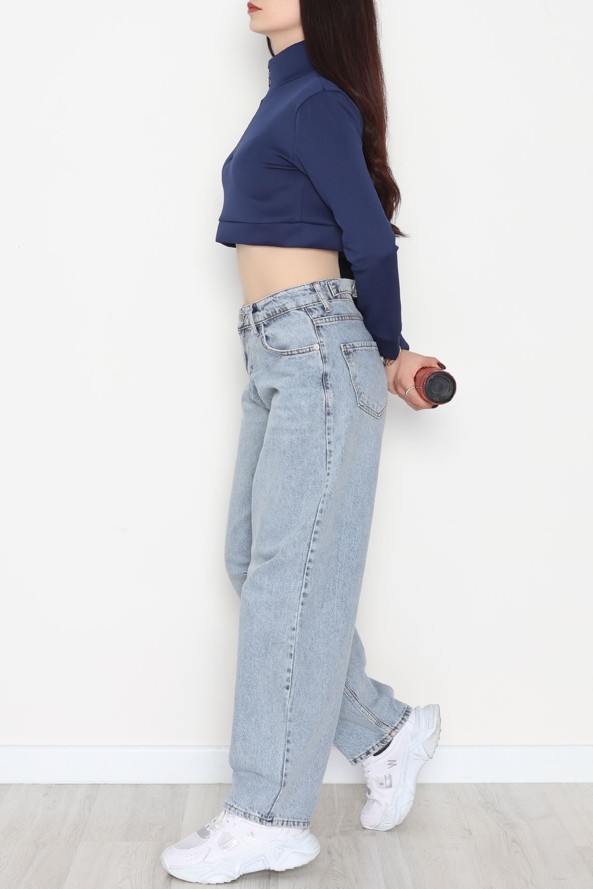 Scuba Yarım Fermuarlı Sweat Lacivert - 1066.2119.