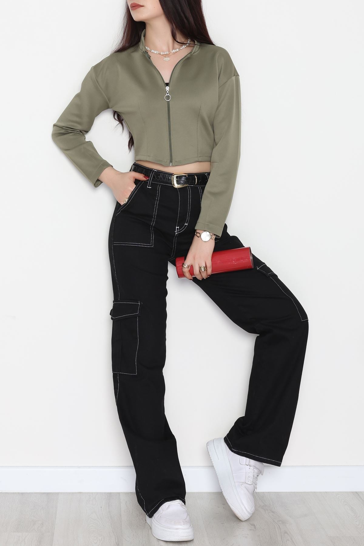 Scuba Fermuarlı Ceket Haki - 1067.2119.