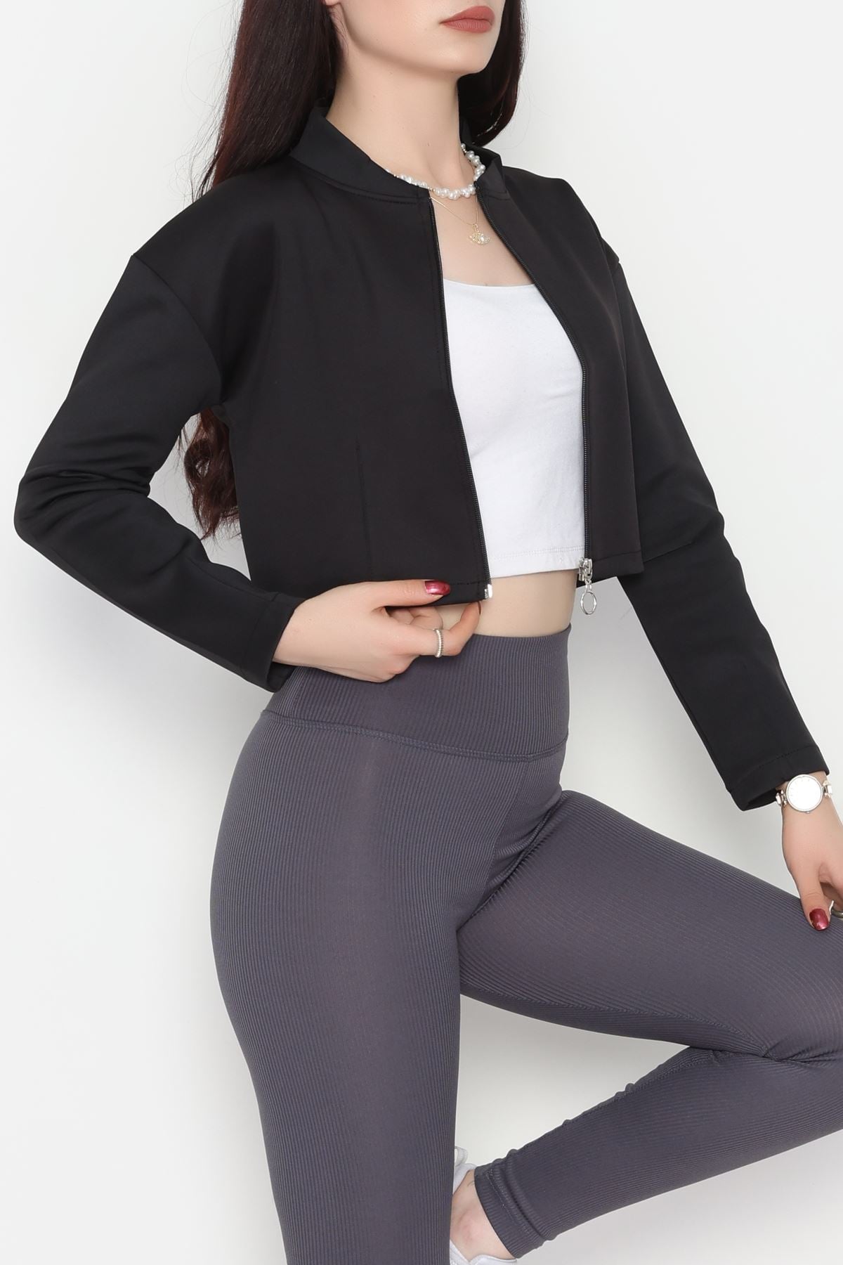 Scuba Fermuarlı Ceket Siyah - 1067.2119.