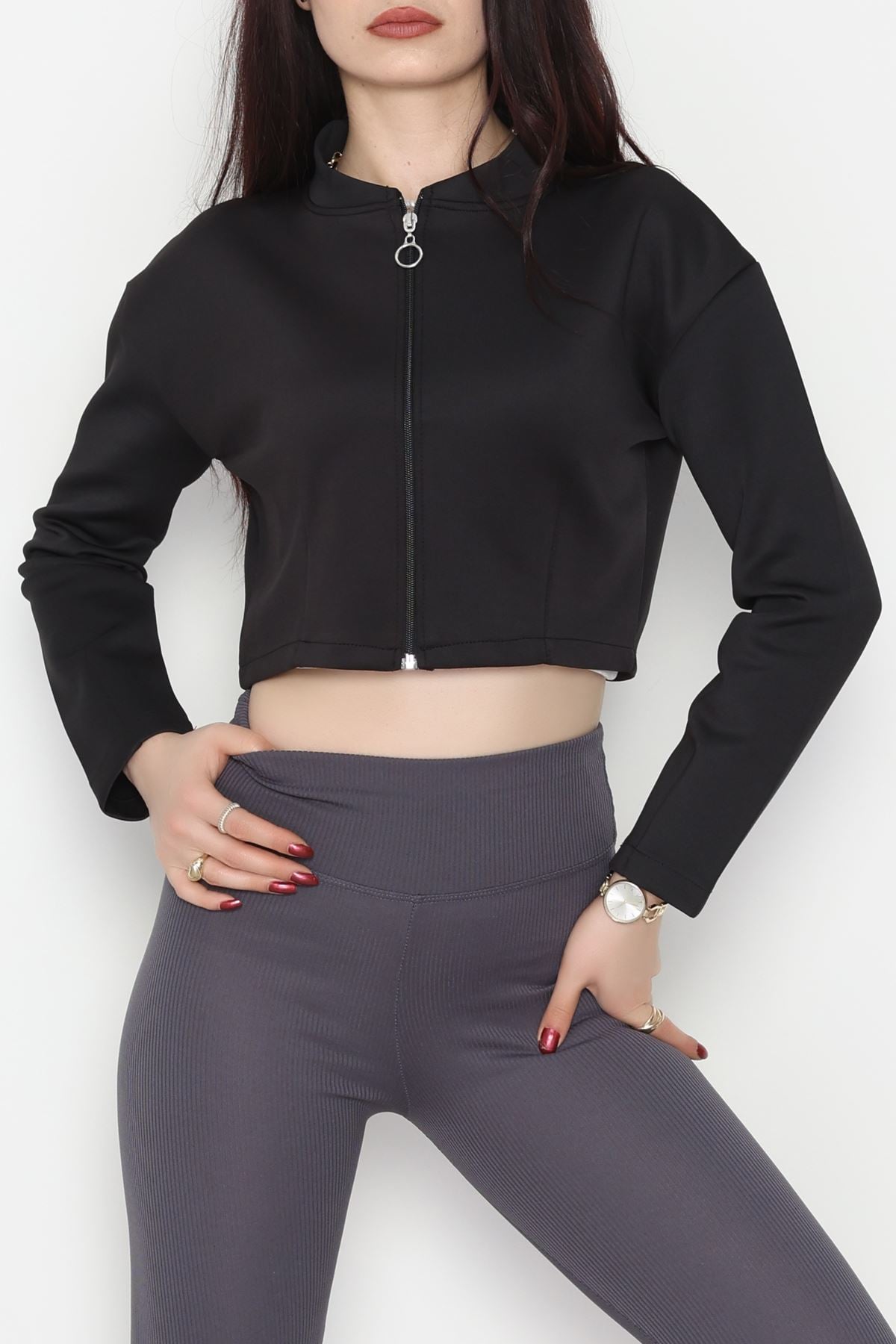 Scuba Fermuarlı Ceket Siyah - 1067.2119.
