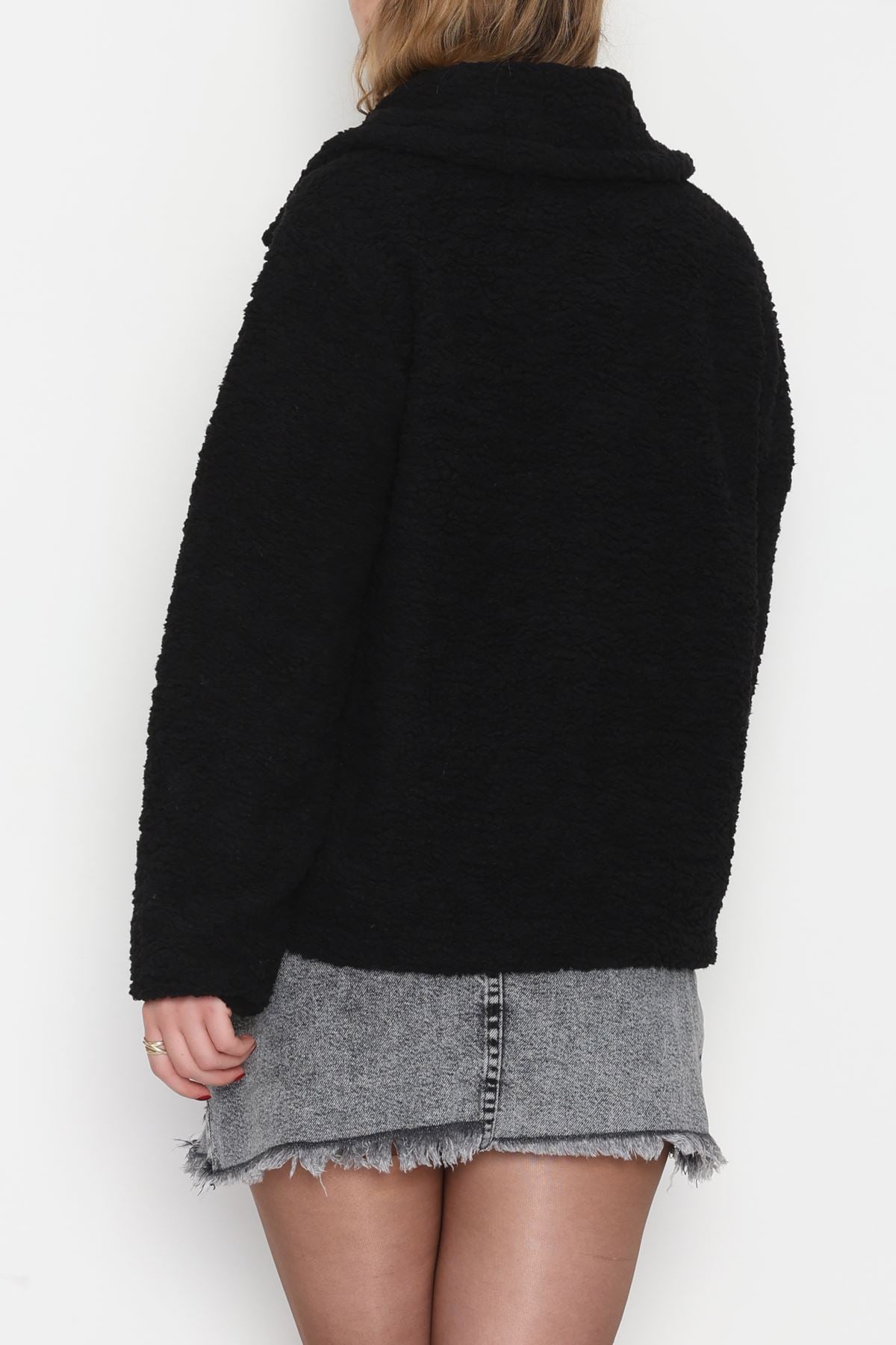 Peluş Astarlı Mont Siyah - 42696.1247.