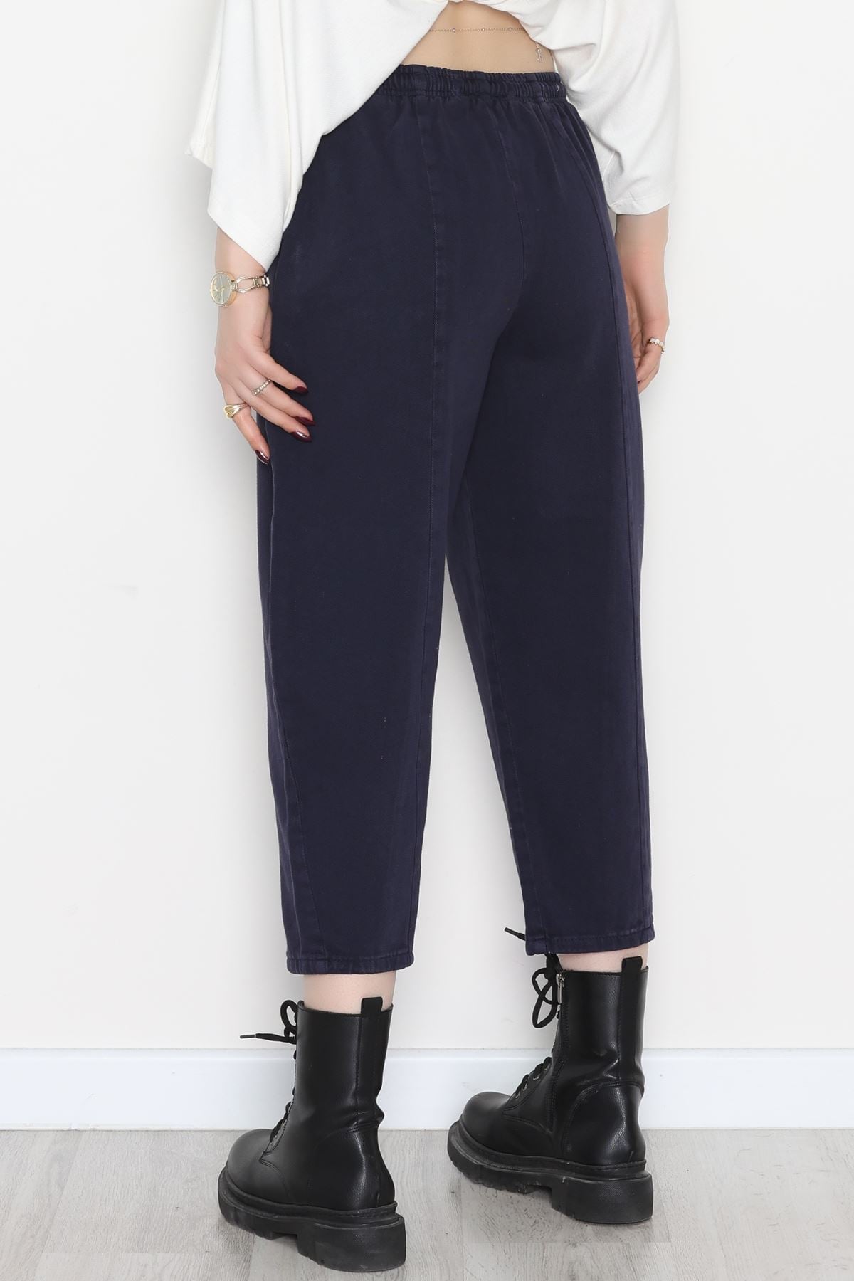 Yıkamalı Havuç Pantolon Lacivert - 51212.1779.