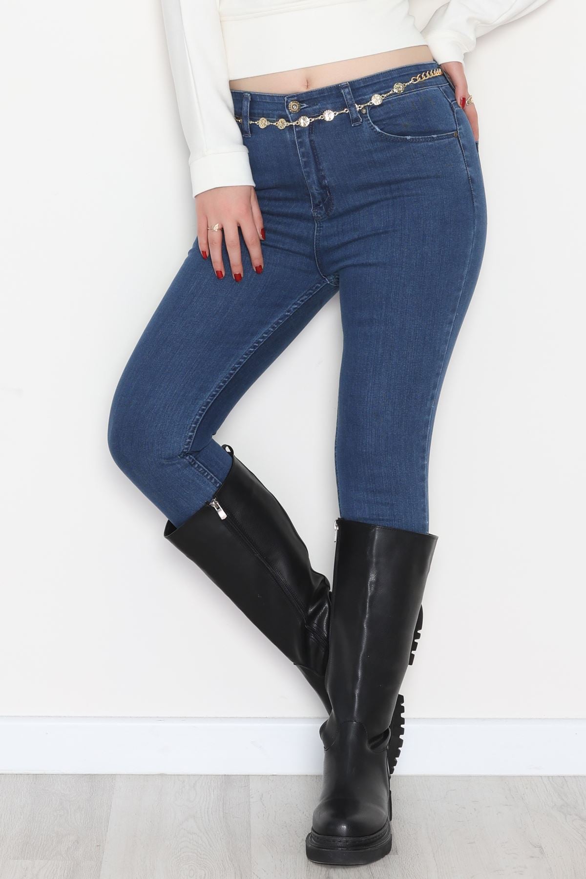 Dar Paça Kot Pantolon Mavi - 31593.2112.