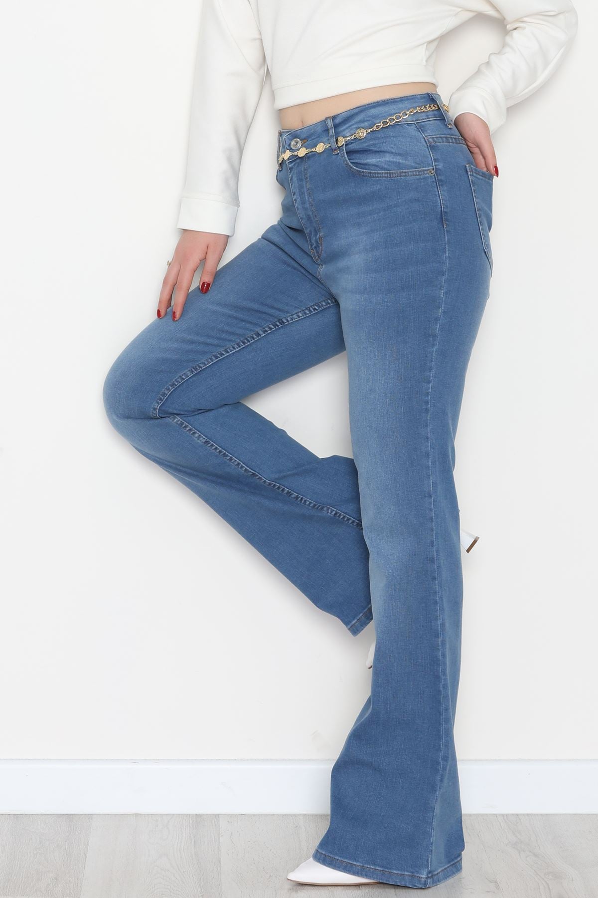 İspanyol Kot Pantolon Açıkmavi - 31397.2088.