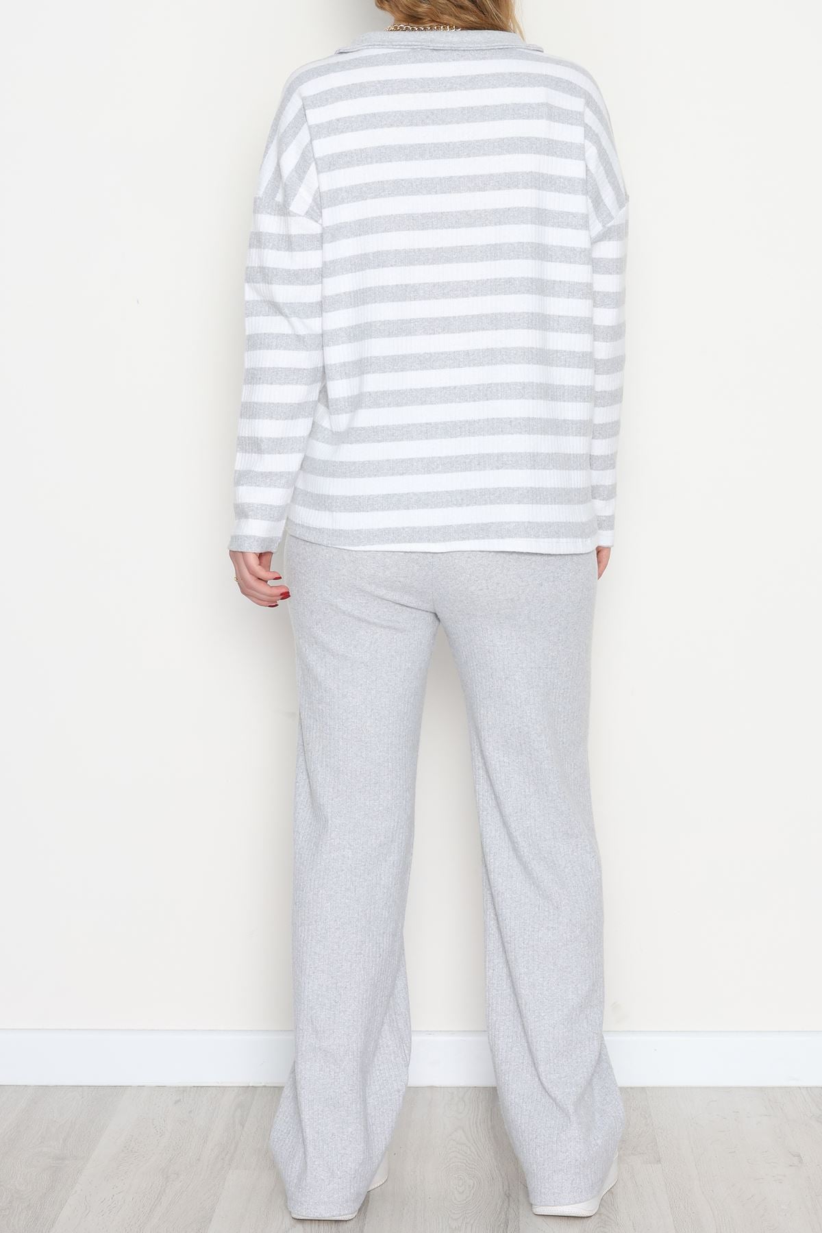 Polo Yaka Raporlu İnterlok Takım Gribeyaz - 42738.1567.