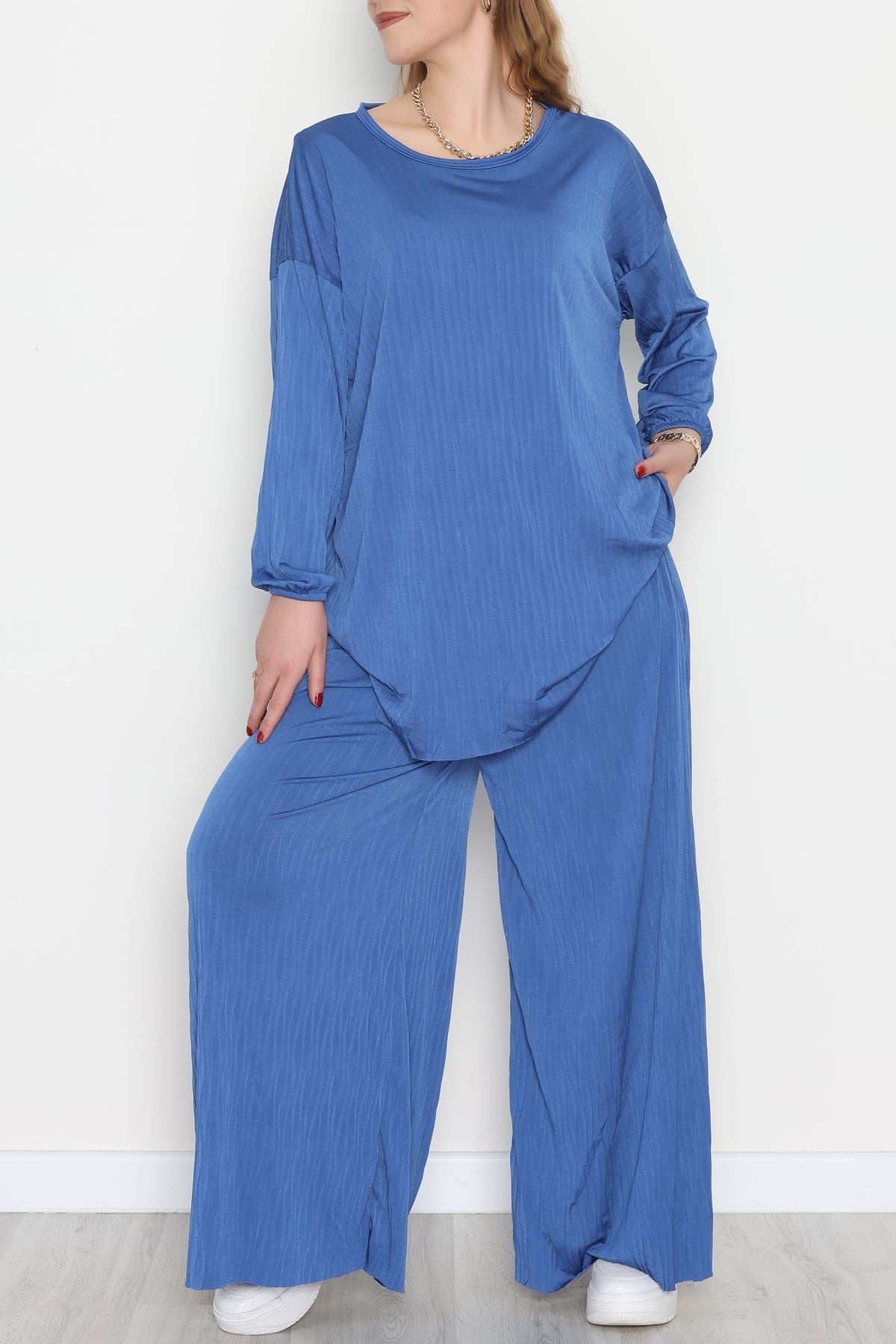 Sandy Crash Kumaş İkili Takım İndigo - 42667.1949.