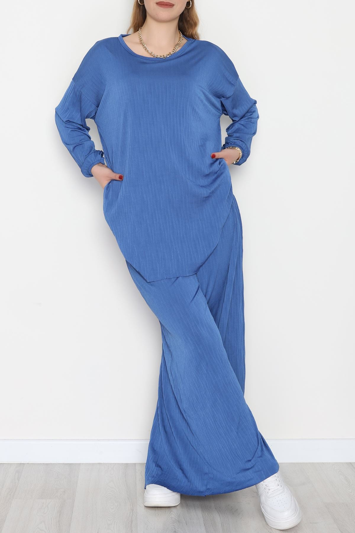 Sandy Crash Kumaş İkili Takım İndigo - 42667.1949.