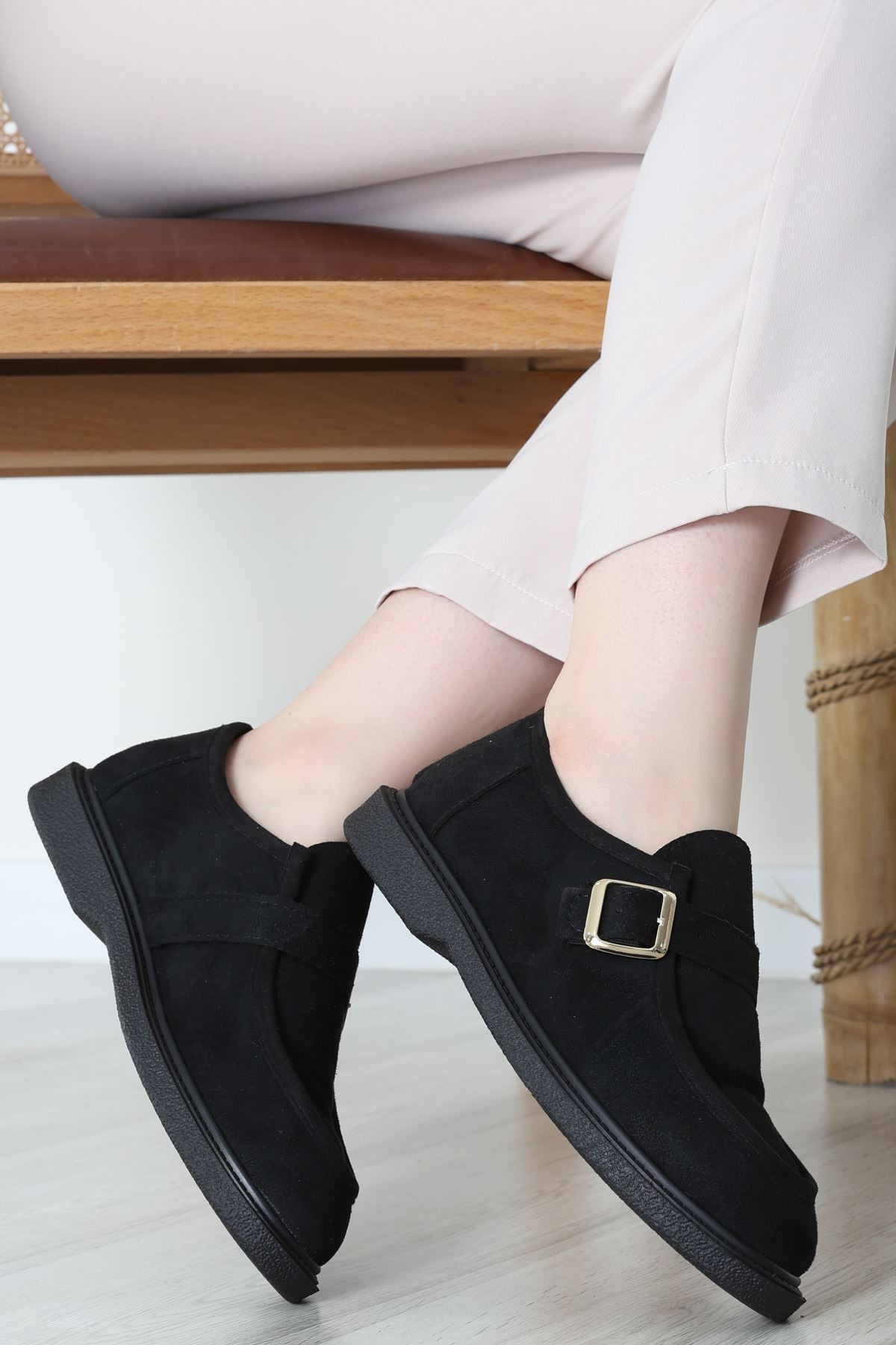 Termo Taban Tokalı Ayakkabı Süetsiyah - 31652.1846.