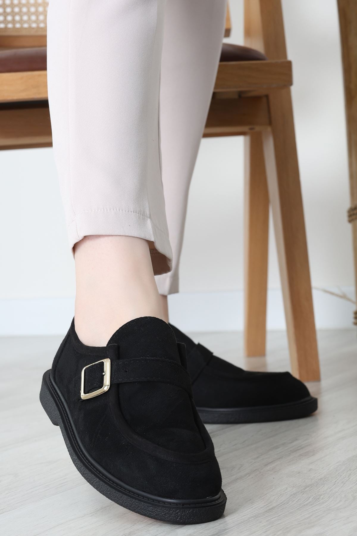 Termo Taban Tokalı Ayakkabı Süetsiyah - 31652.1846.