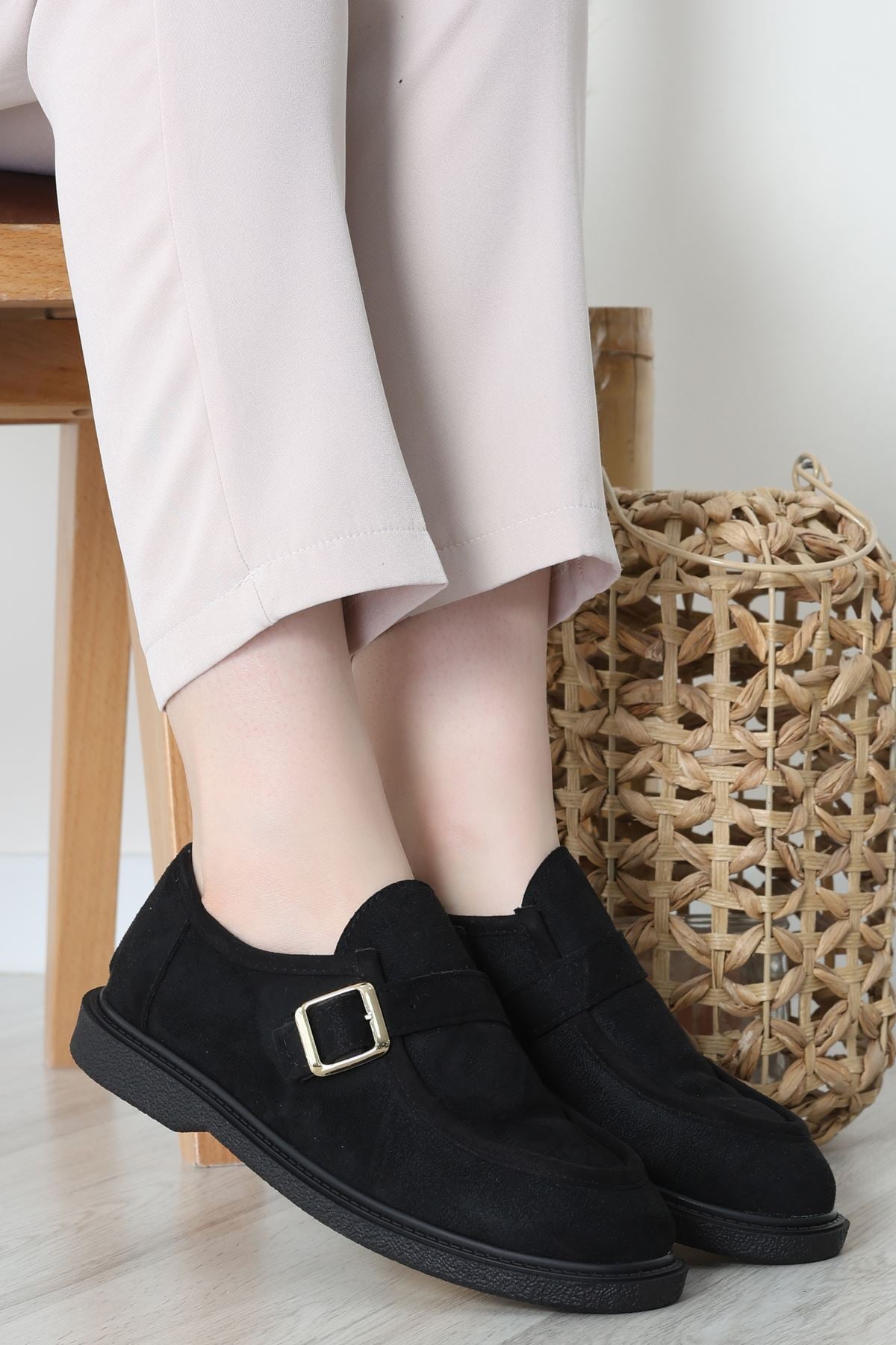 Termo Taban Tokalı Ayakkabı Süetsiyah - 31652.1846.