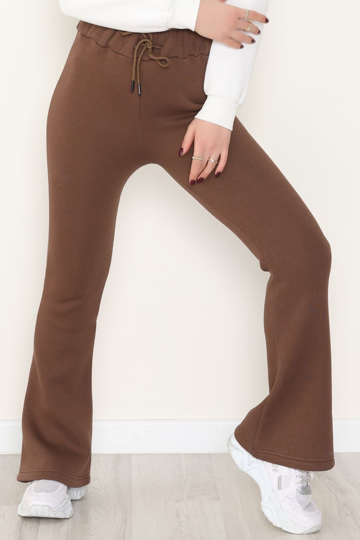 3 İplik İspanyol Paça Eşofman Altı Kahve - 42522.1878.