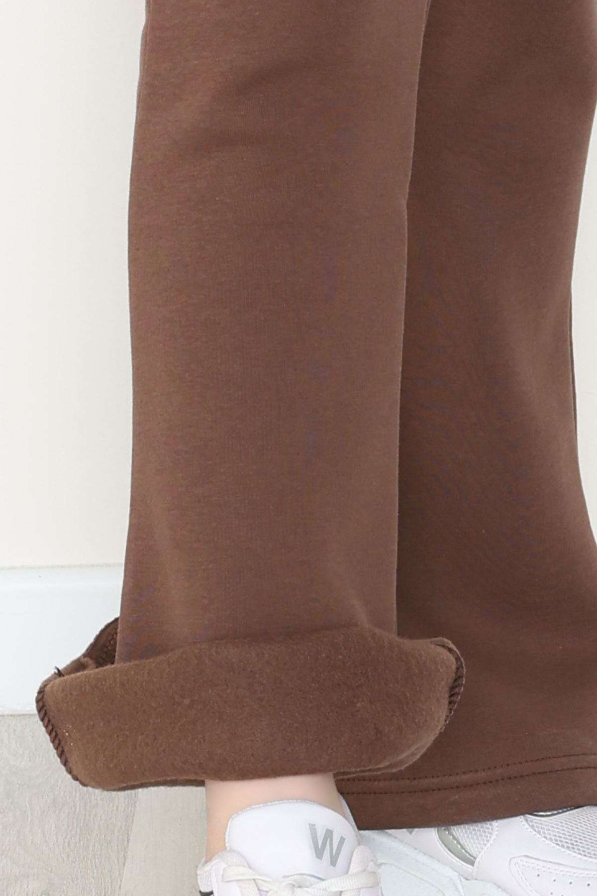 3 İplik İspanyol Paça Eşofman Altı Kahve - 42522.1878.