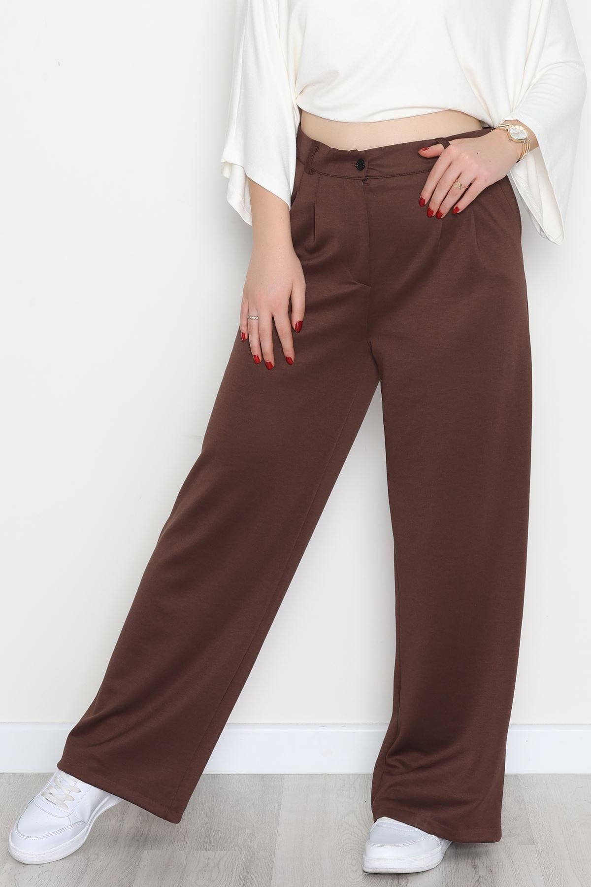 Modal Kumaş Palazzo Pantolon Kahve - 51104.2061.